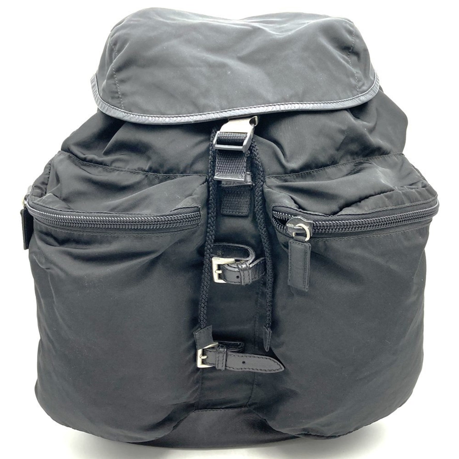 PRADA Backpack/Daypack Nylon Leather Triangle Men's