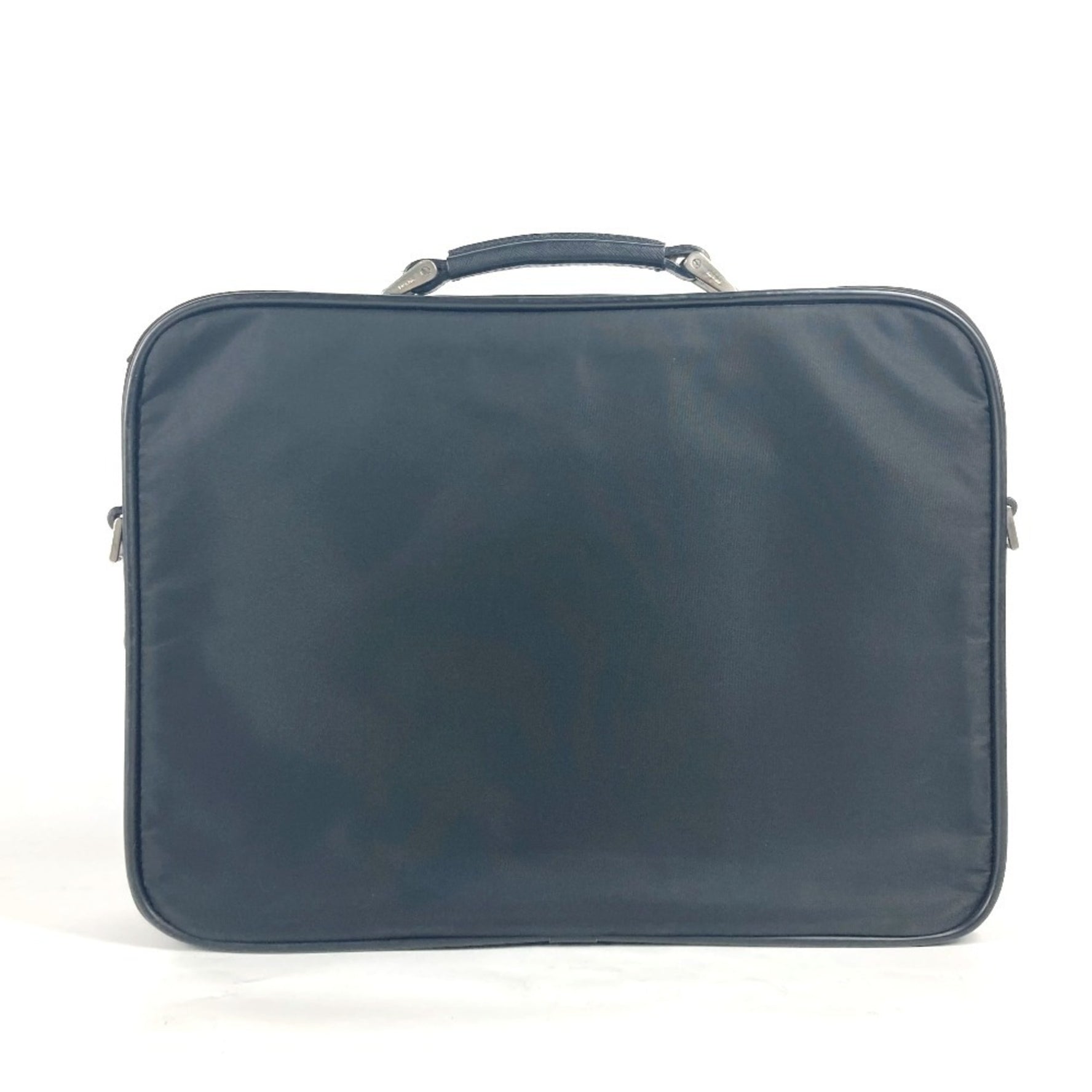 PRADA Triangle Logo Plate Bag Document Briefcase Handbag Nylon Men's