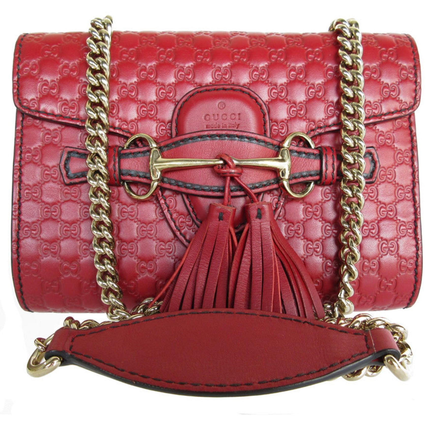 GUCCI shoulder bag micro Guccissima leather light gold ladies