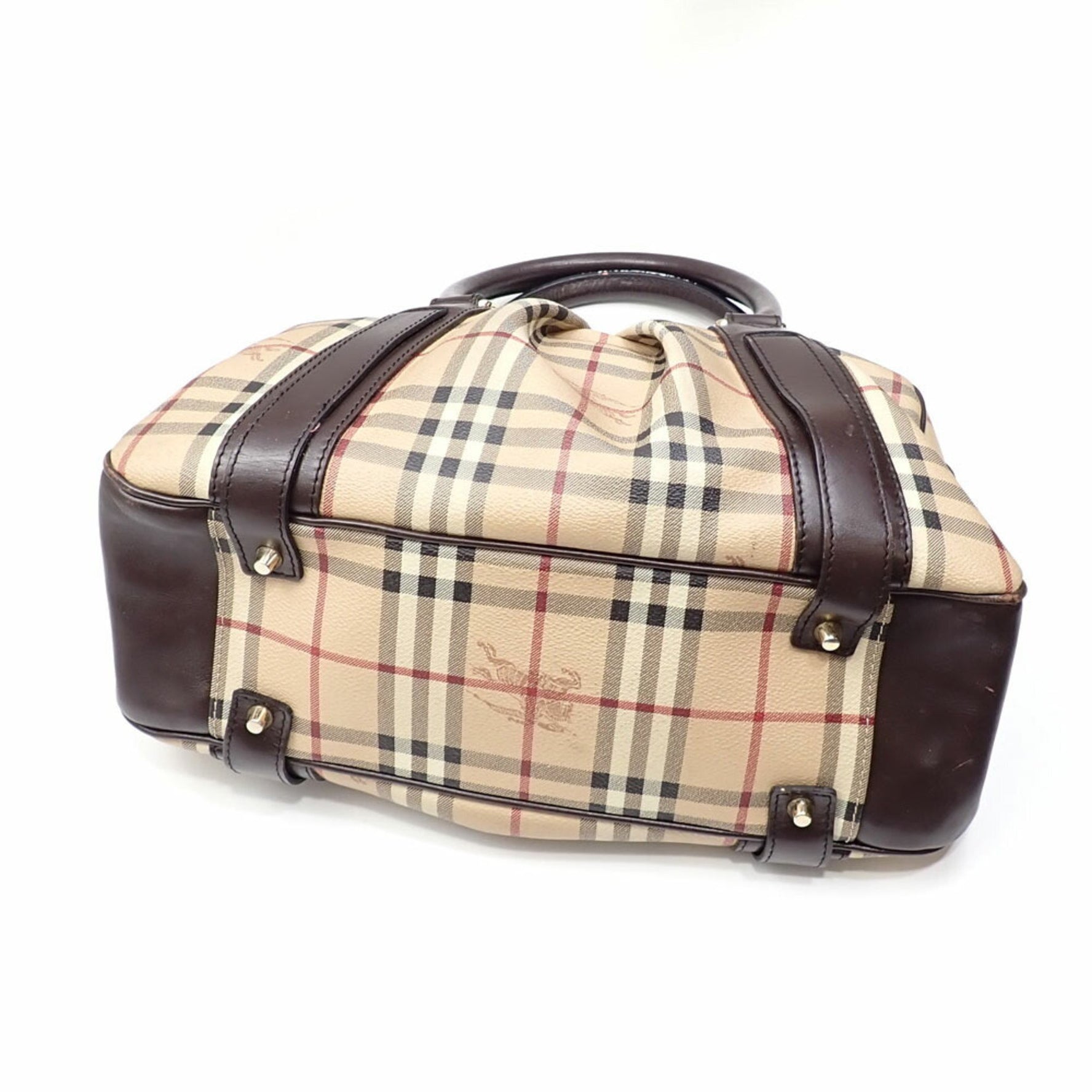 Burberry handbag beige, brown, PVC, Nova check