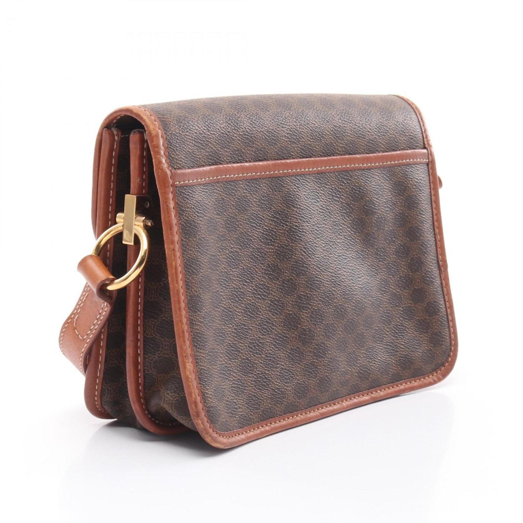 Celine Macadam Shoulder Bag, Coated Canvas and Leather