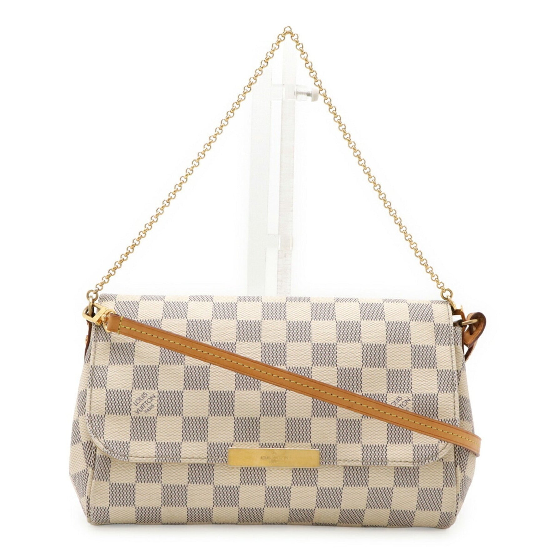 Louis Vuitton Damier Azur Favorite MM Pouch Clutch Bag Chain Shoulder