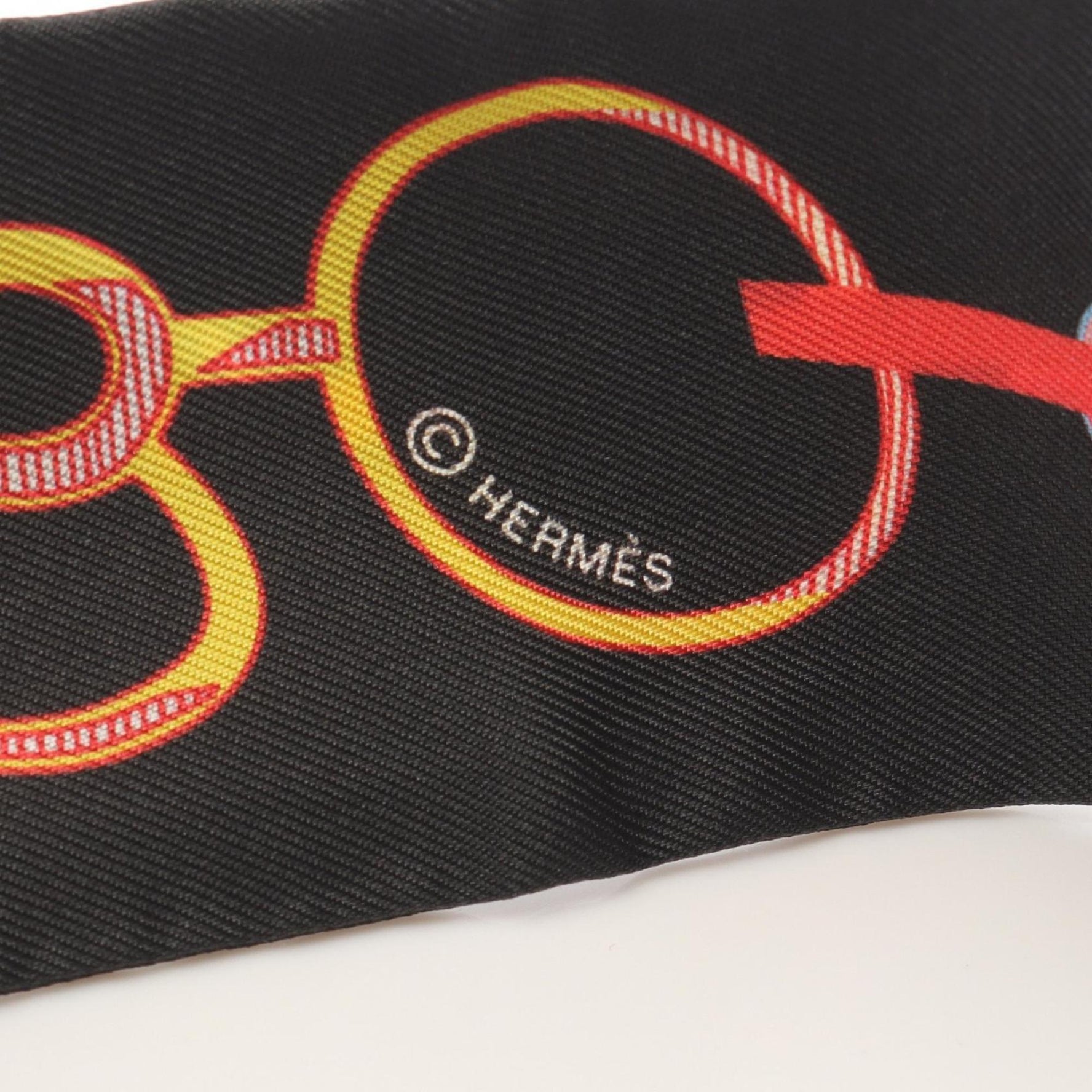 Hermes Hermès Twilly Do Re Boucles Silk Scarf Black/Multicolor