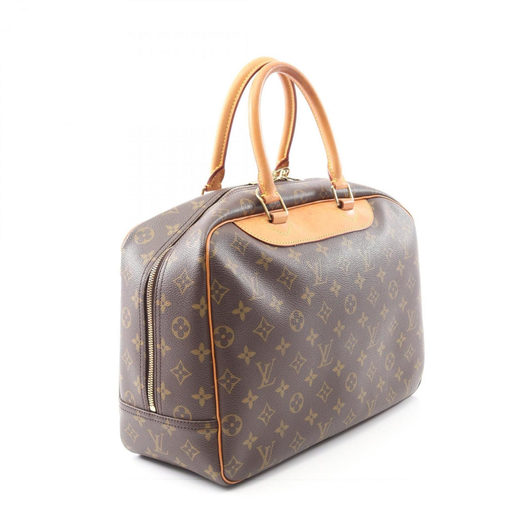 Louis Vuitton Deauville Bowling Vanity Handbag in Coated Canvas and Leather with Monogram Design, Brown