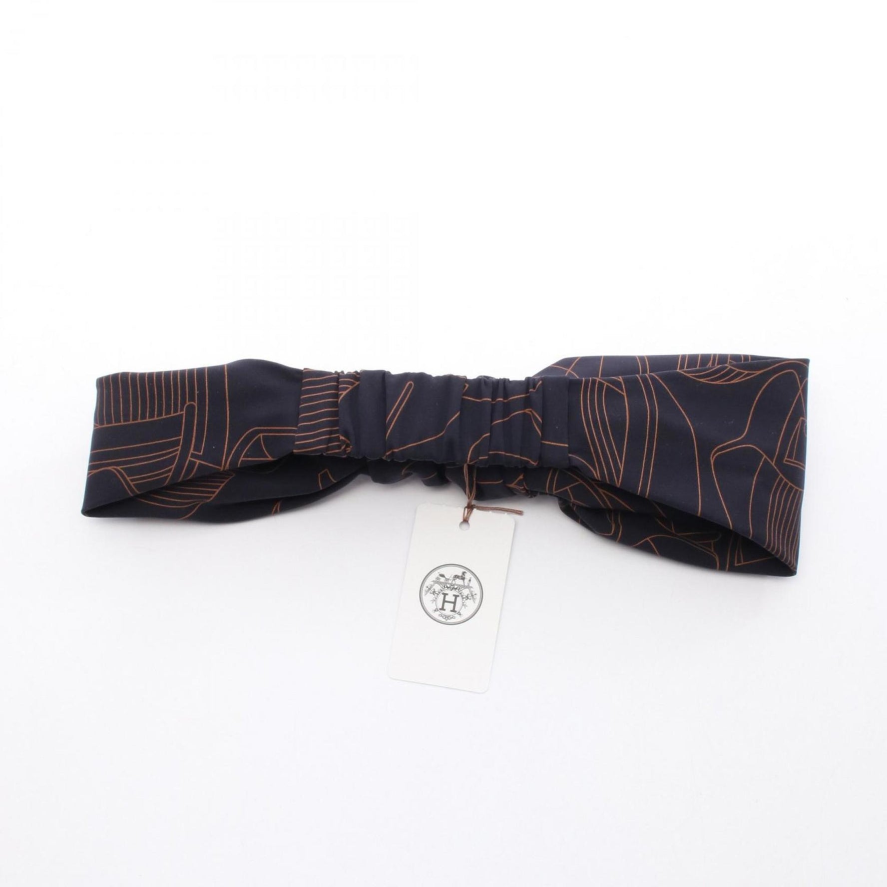 Hermes Hermès Gabi Hairband, Polyester, Navy and Brown
