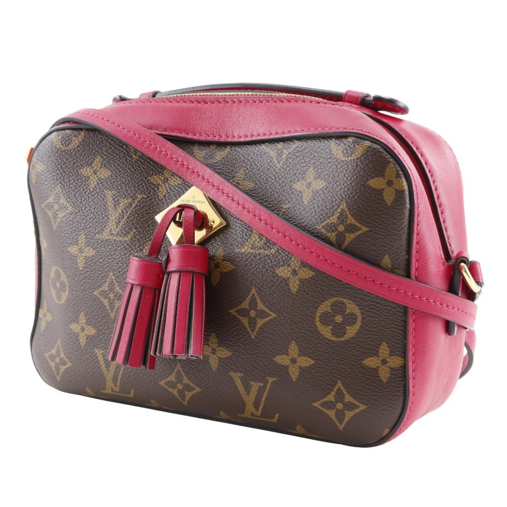Louis Vuitton Saintonge Shoulder Bag Monogram Canvas Coquelicot 2018 Brown/Red Double