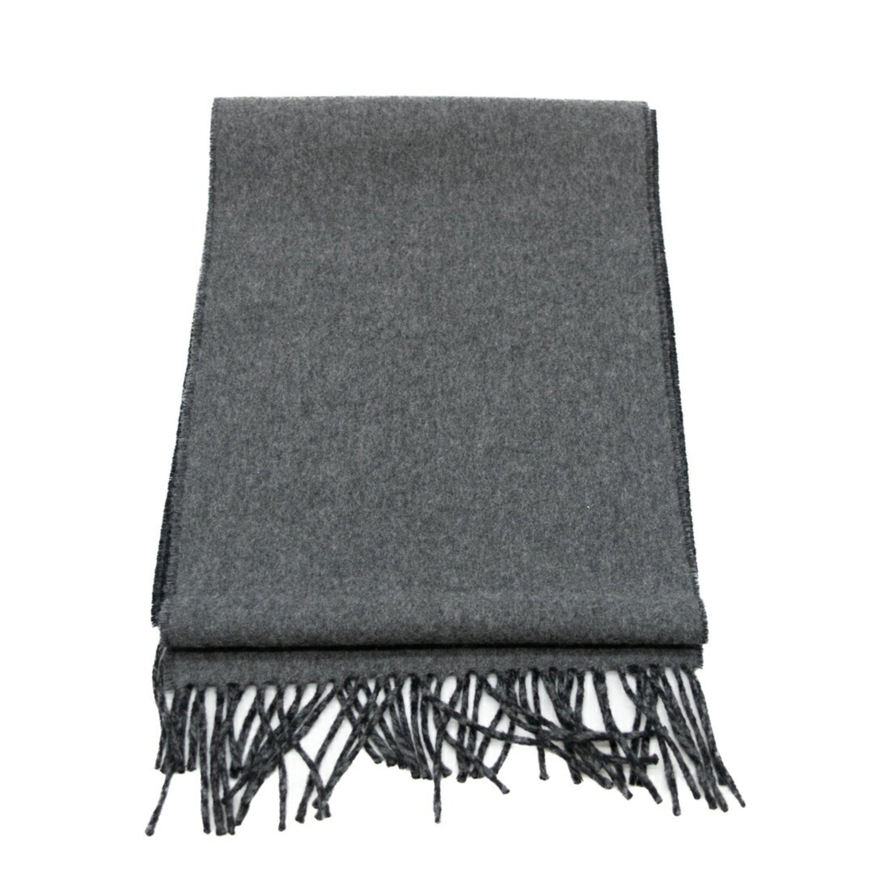 HERMES scarf grey horseshoe cashmere men's