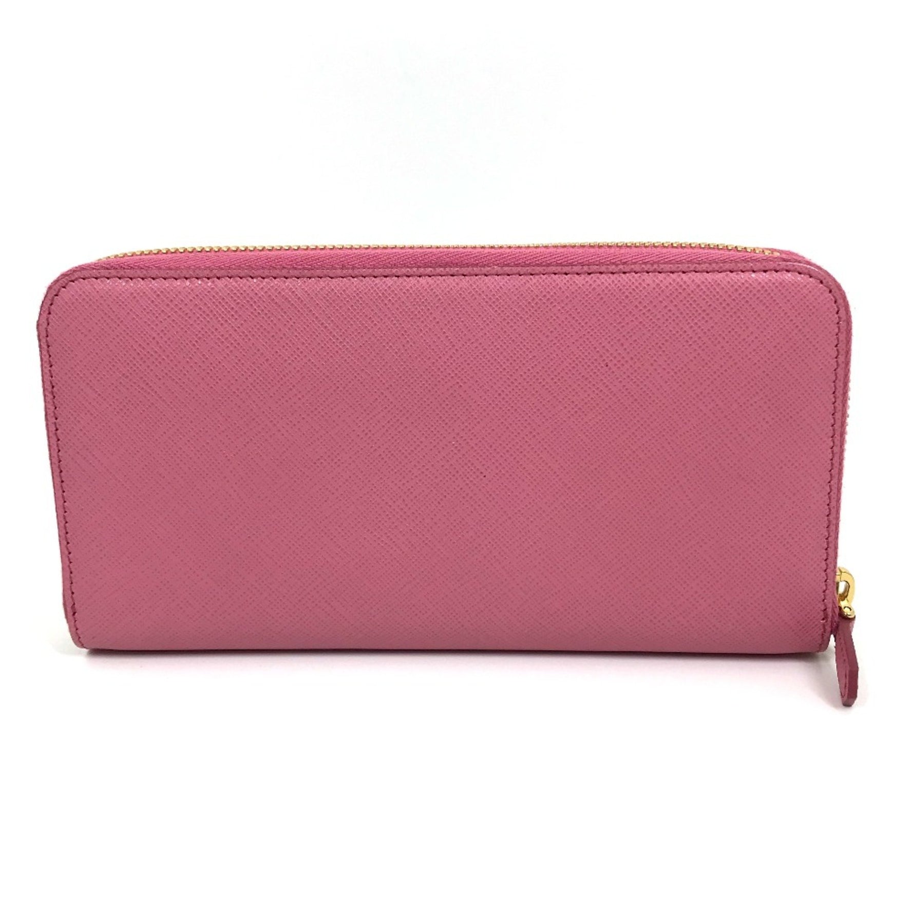 PRADA logo Zip Around Long Wallet BEGONIA