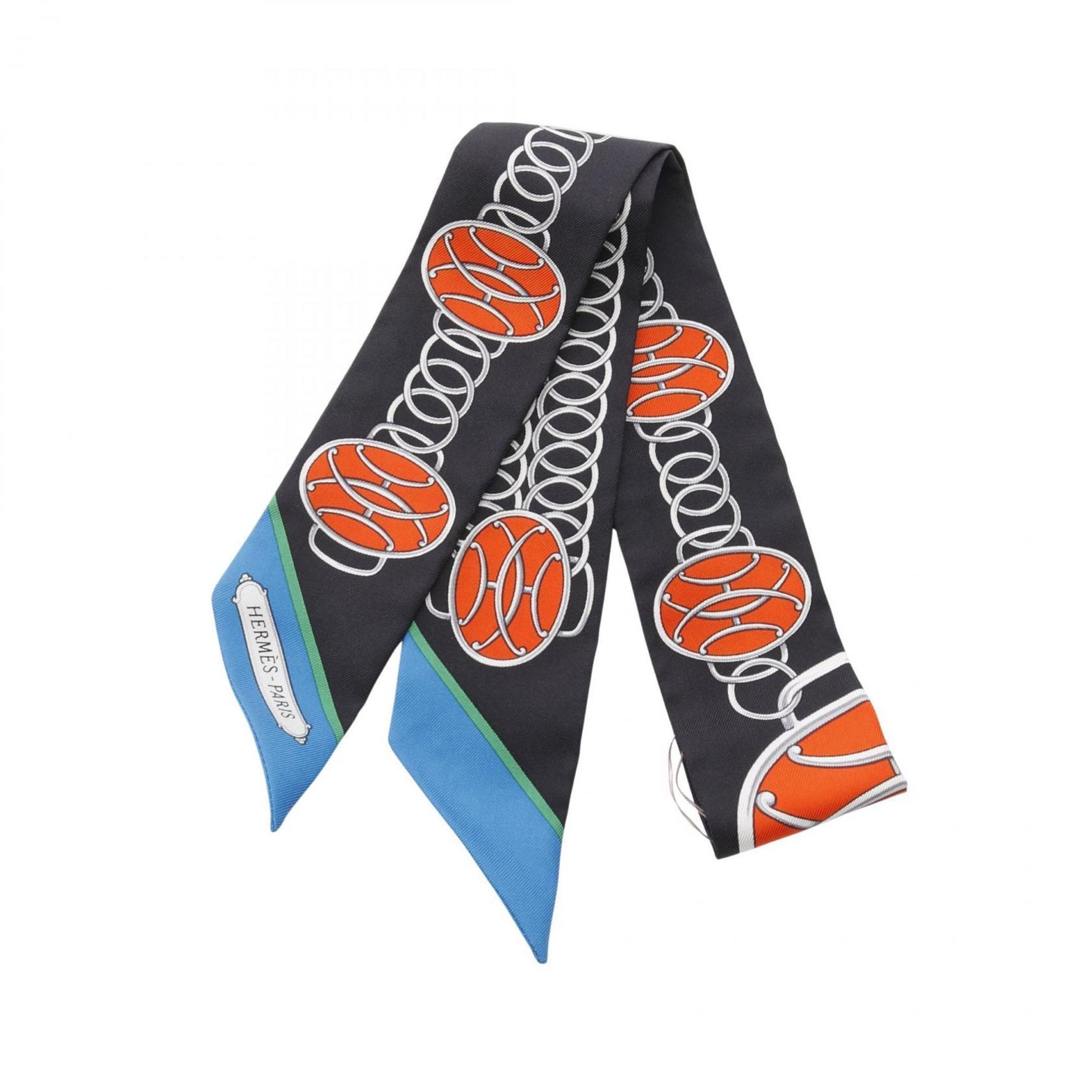 Hermes Hermès Twilly Lift Profile Silk Scarf in Black and Multicolor