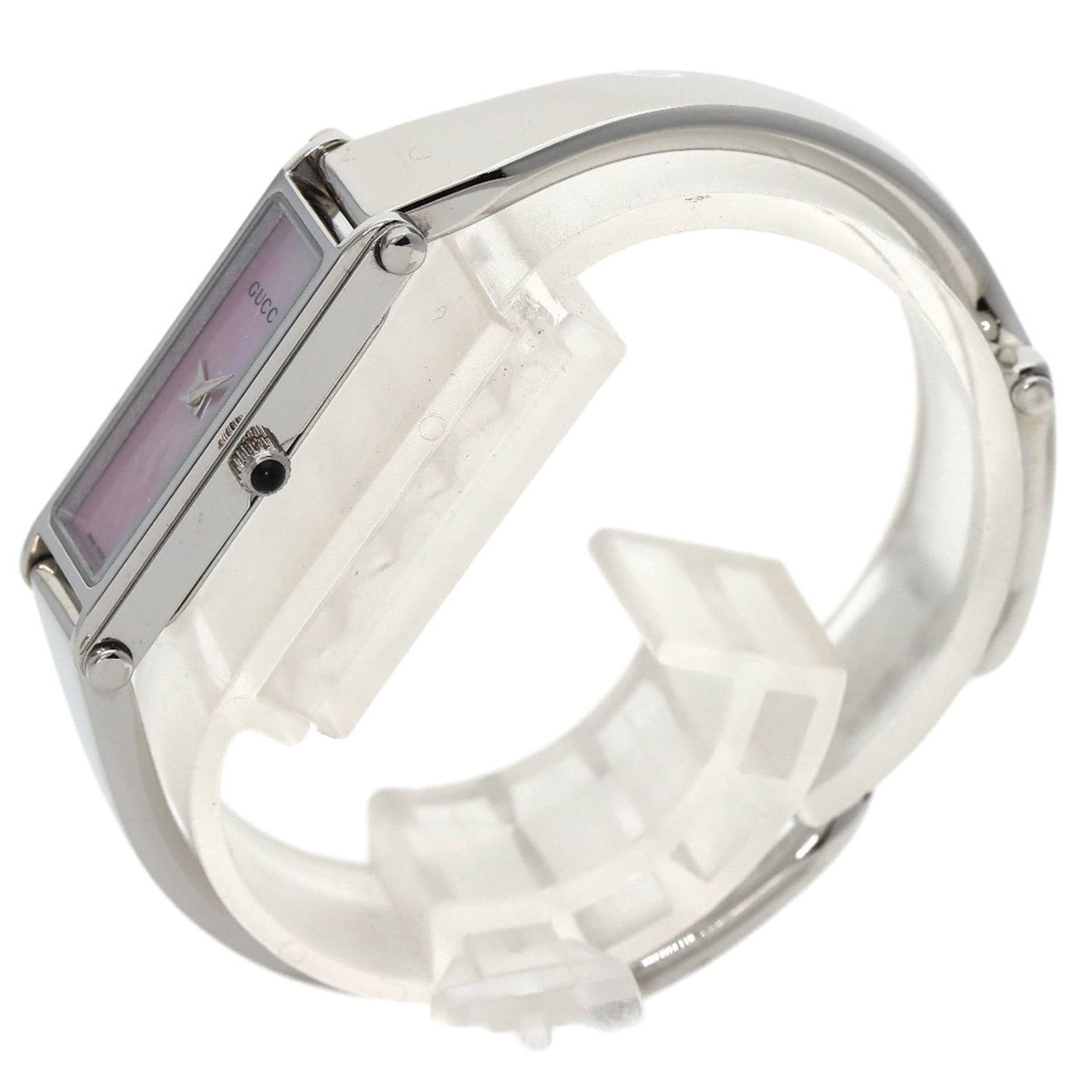 Gucci Square Face Bangle Watch Stainless Steel SS Ladies