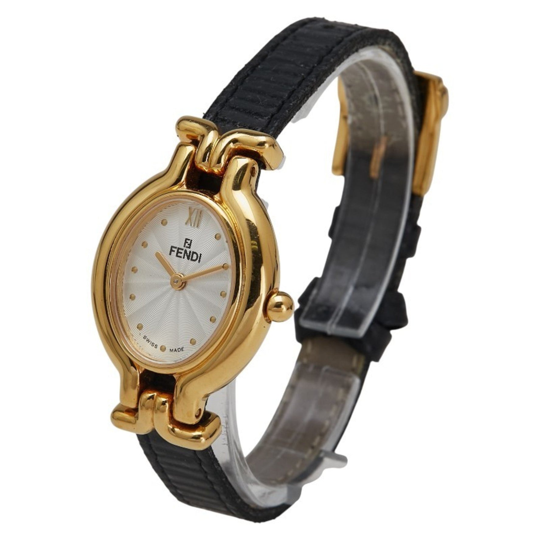 Fendi Chameleon Watch, Quartz Movement, White Dial, Stainless Steel, Leather, 5 Colors Available, Changeable Strap