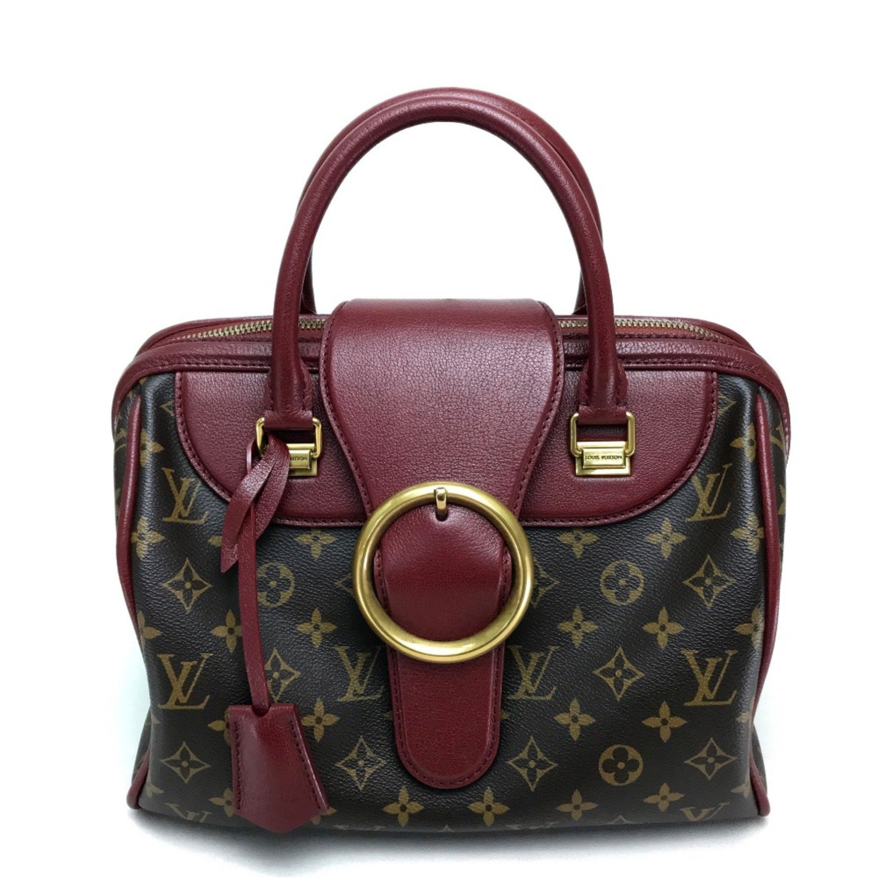 Louis Vuitton Monogram Mini Duffle Bag Hand Bag Bordeaux Dark Bordeaux