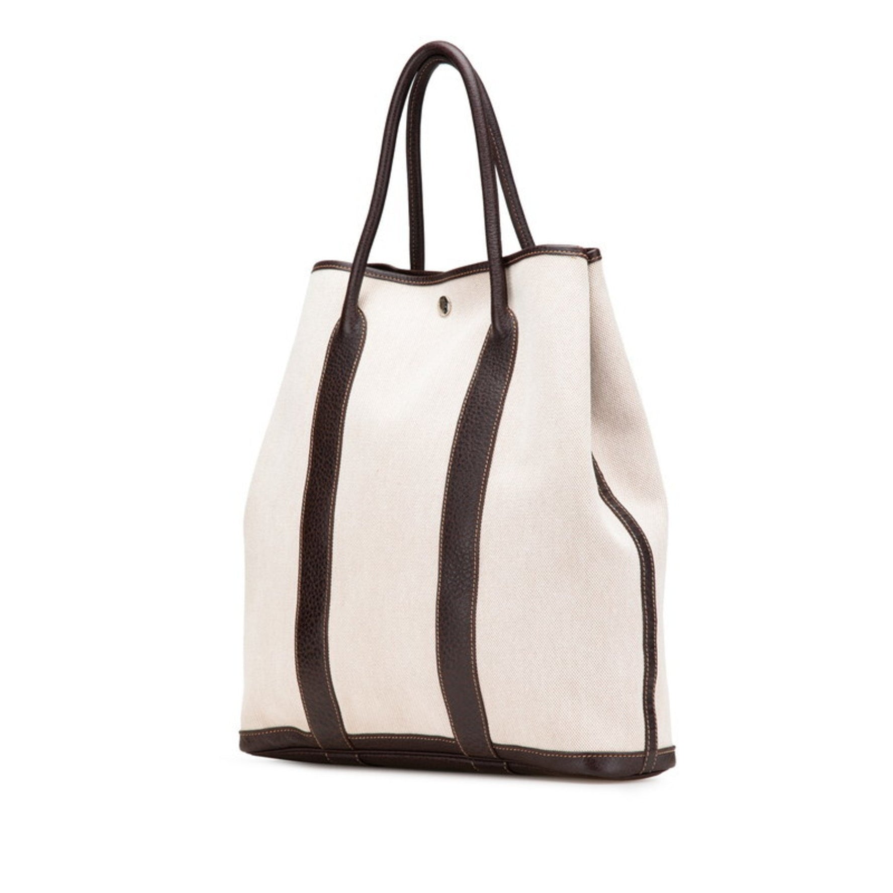 Hermès Garden File MM Tote Bag, Maroon, Toile H, Negonda, HERMES