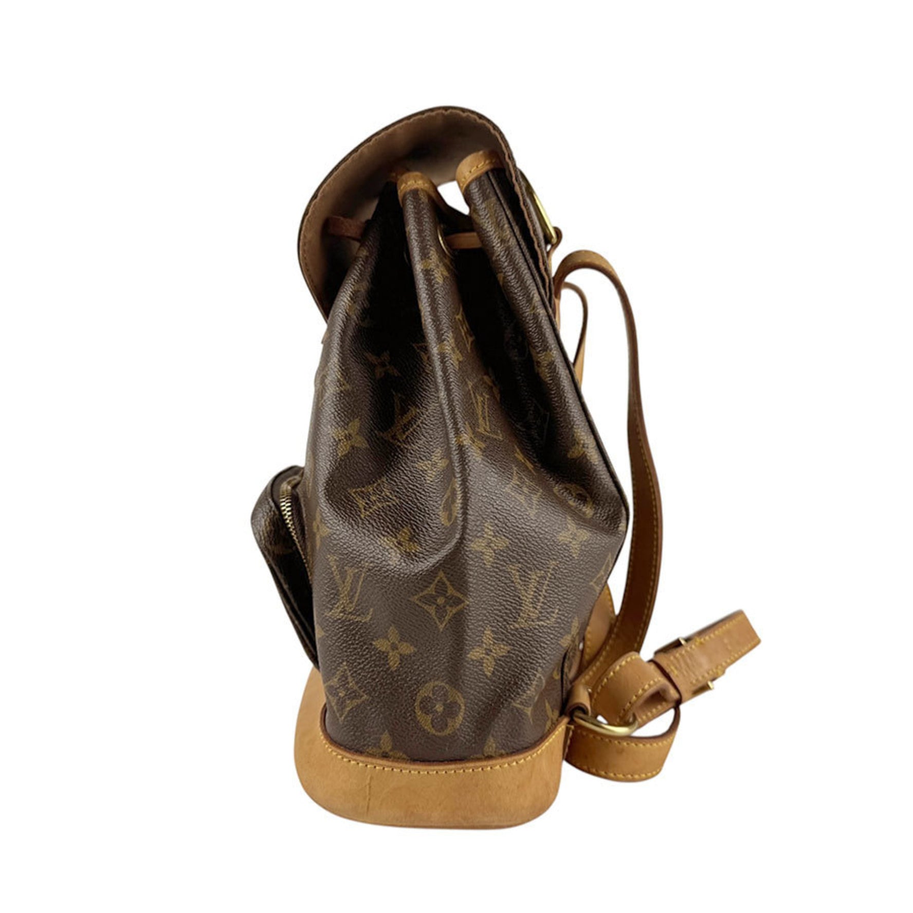 Louis Vuitton Monogram Montsouris MM Backpack in Canvas, Brown and Gold