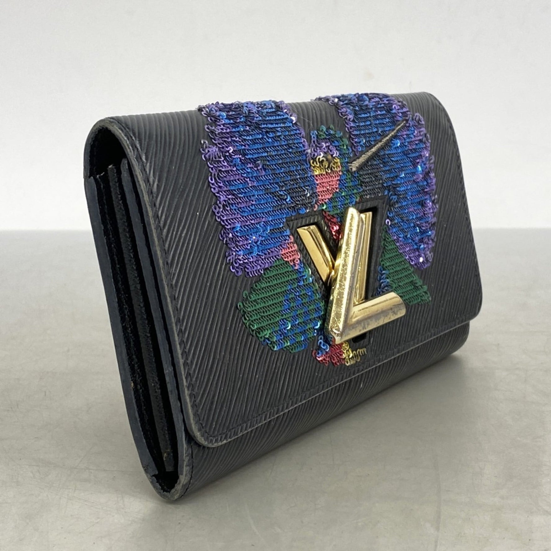 Louis Vuitton Epi Portefeuille Twist Long Wallet Noir Multicolor
