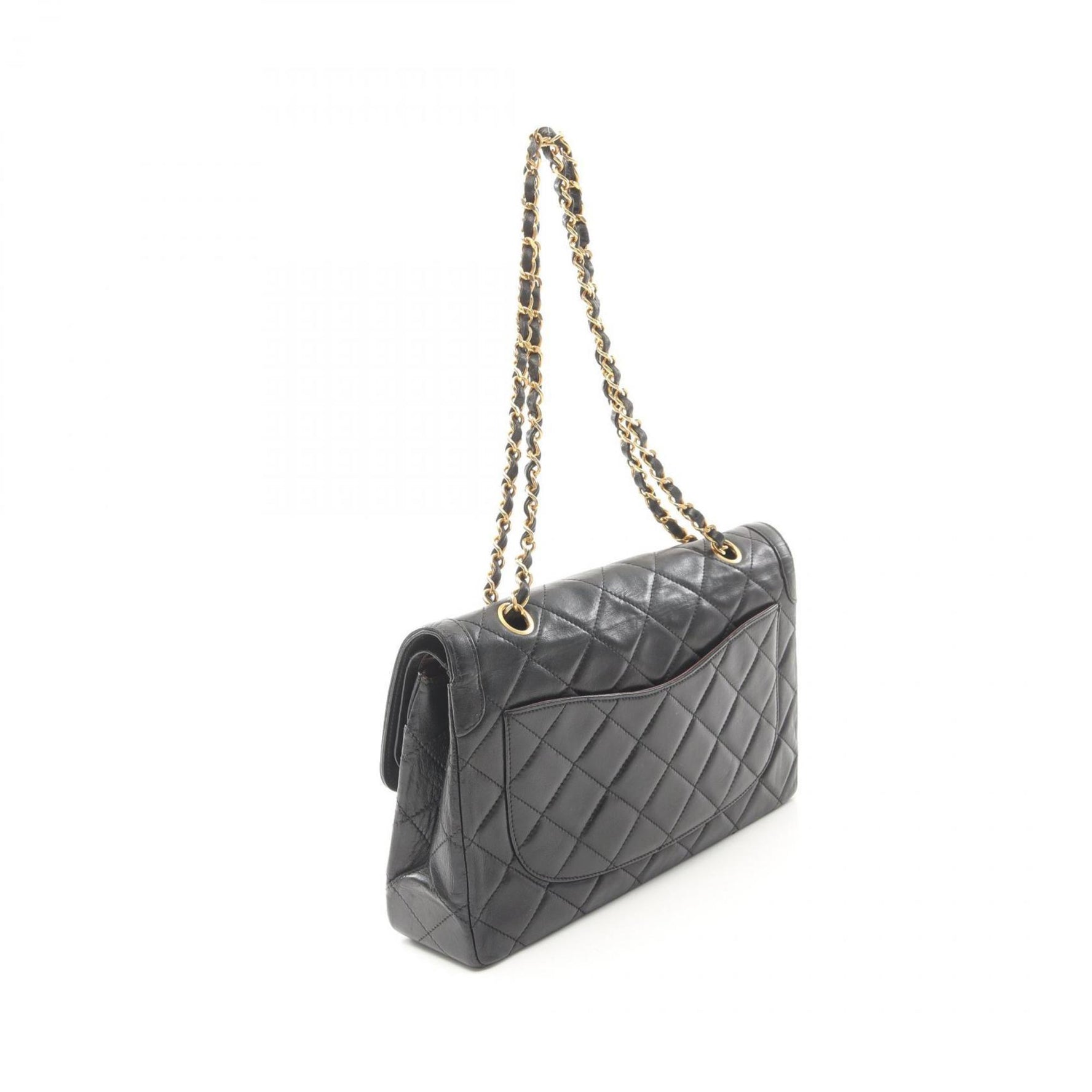 CHANEL Matelasse Paris Limited Edition Double Flap Shoulder Bag in Lambskin Leather (Black)