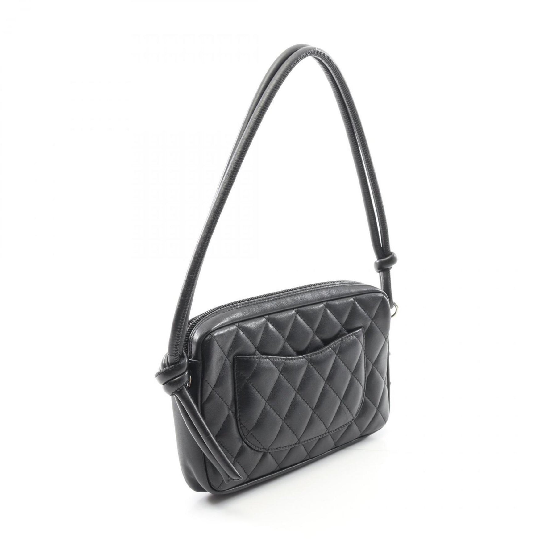 CHANEL Cambon Line Handbag, Leather Patent Leather