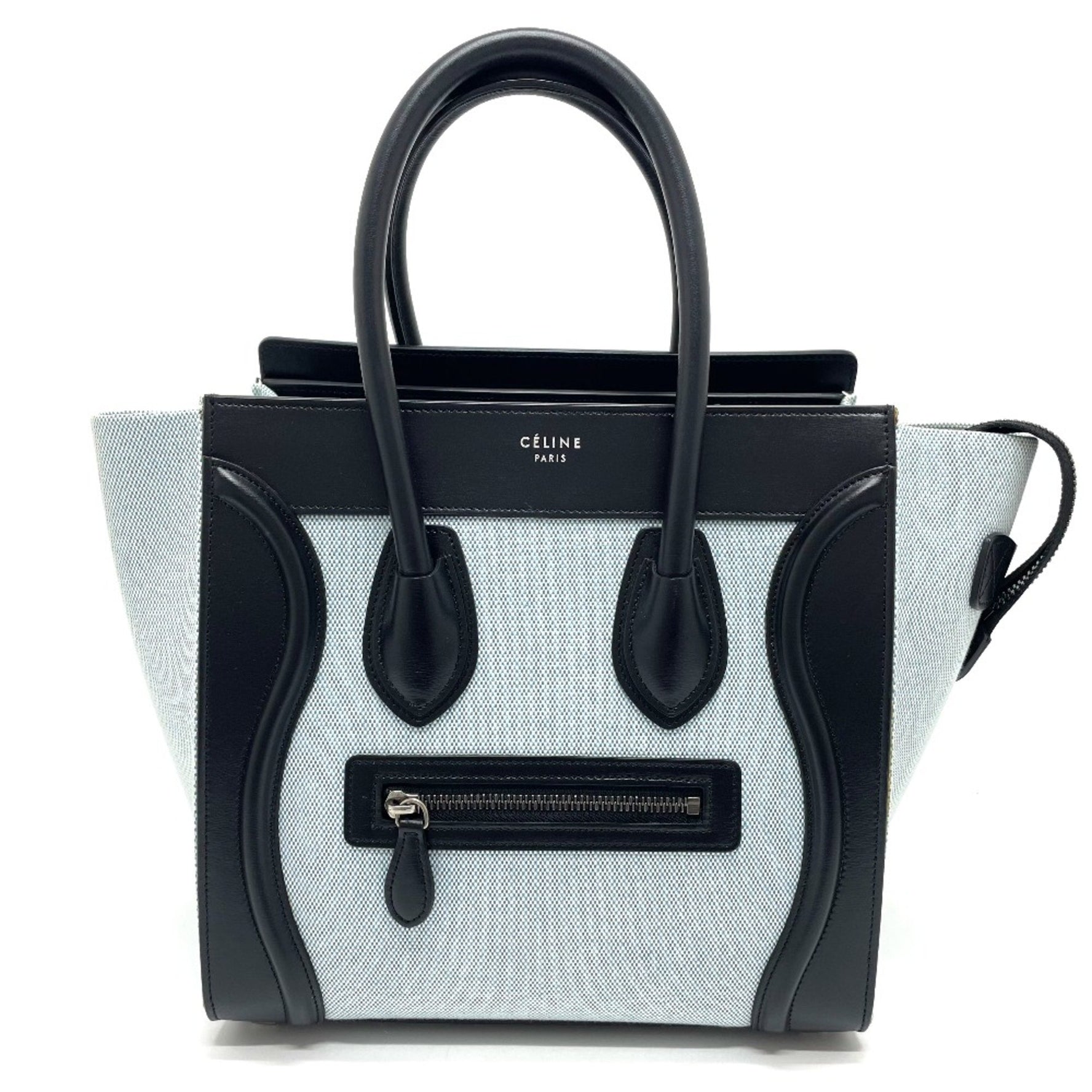 CELINE Bag Tote Bag Hand Bag Aqua x Black