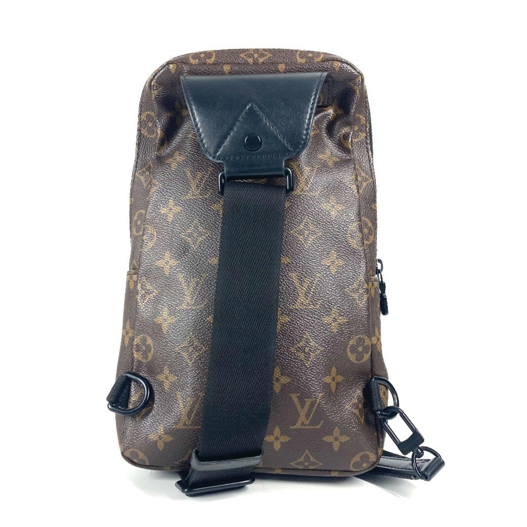 Louis Vuitton Monogram Macassar Avenue Sling Bag, Belt Cross Shoulder Body Canvas, Men's, Brown