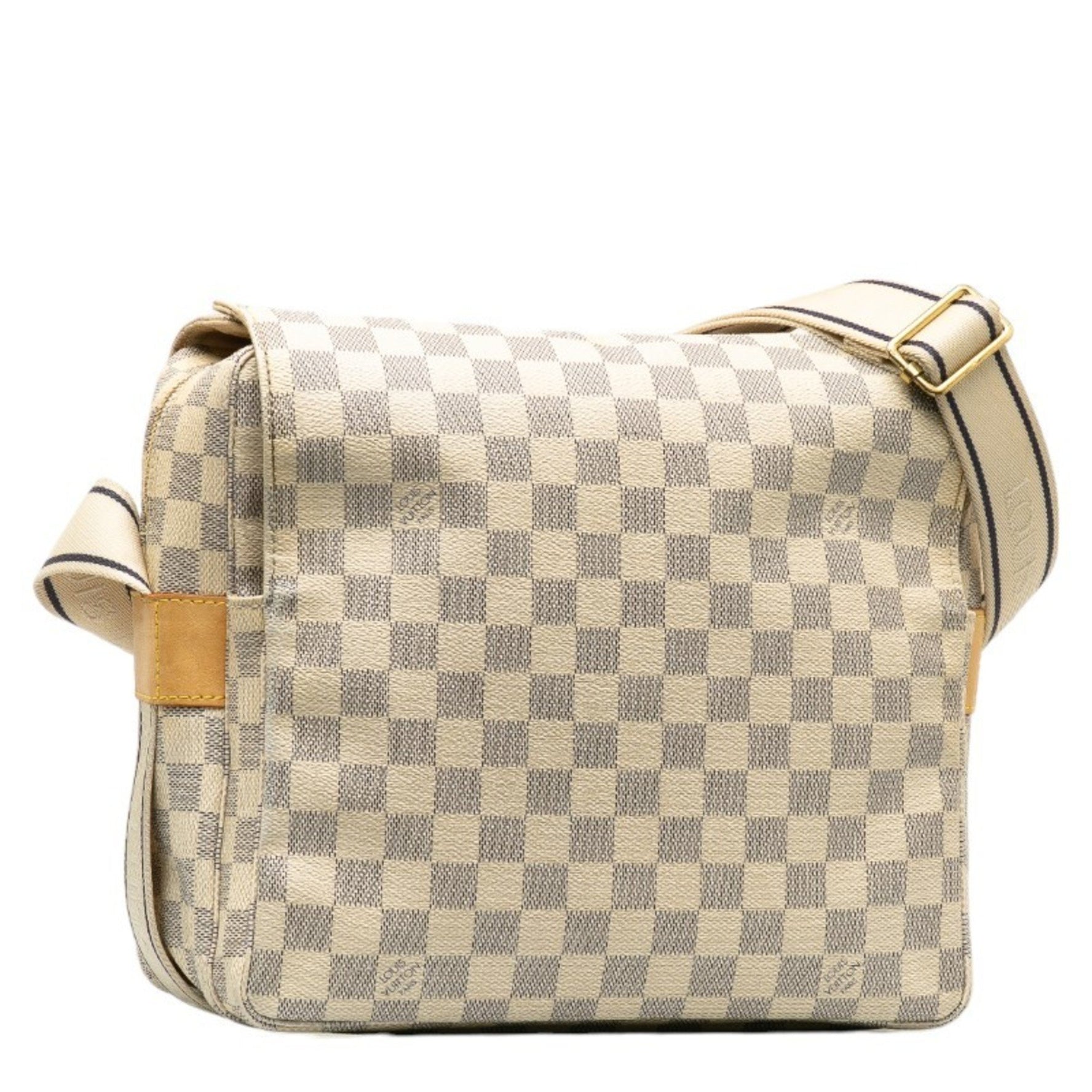 Louis Vuitton Damier Azur Naviglio Shoulder Bag PVC Leather