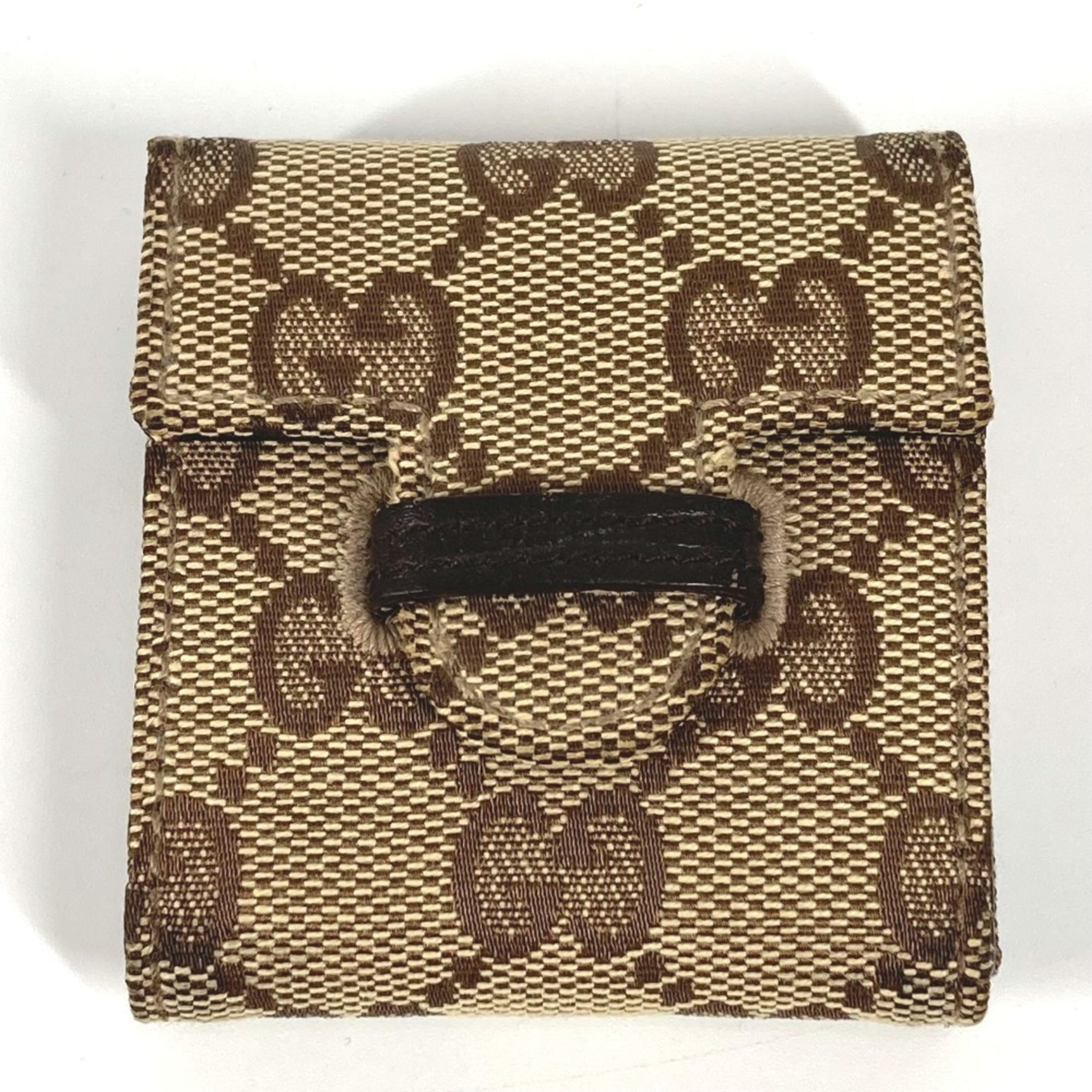 GUCCI GG Logo Travel Watch Interior Clock Table SS Canvas Men's Women's Beige