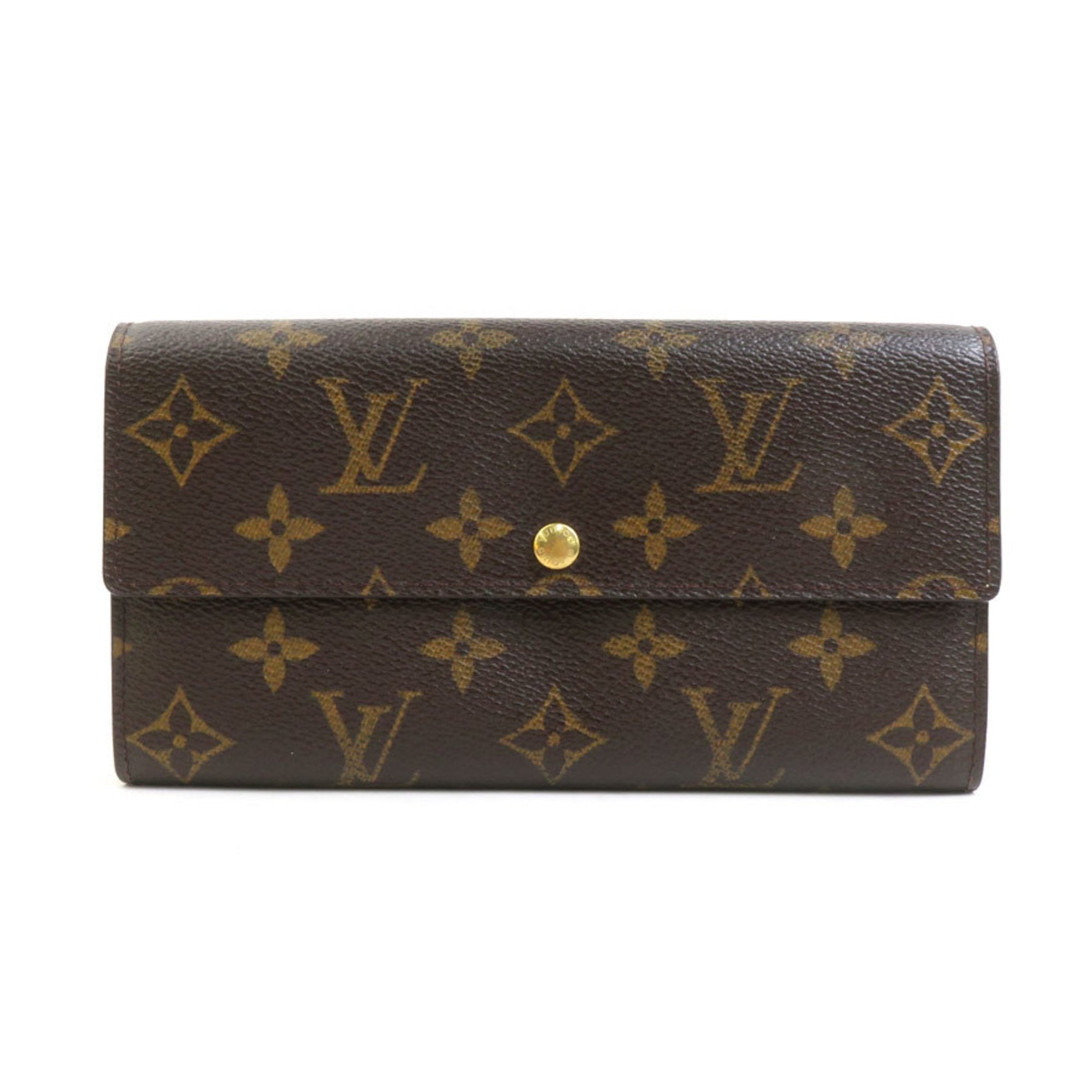 Louis Vuitton Long Wallet Monogram Pochette Porto Monnaie Credit Canvas Men's