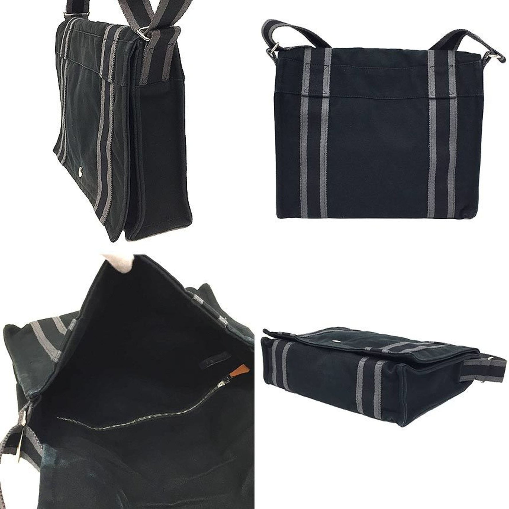 HERMES Foule Toubasas PM Shoulder Bag Canvas