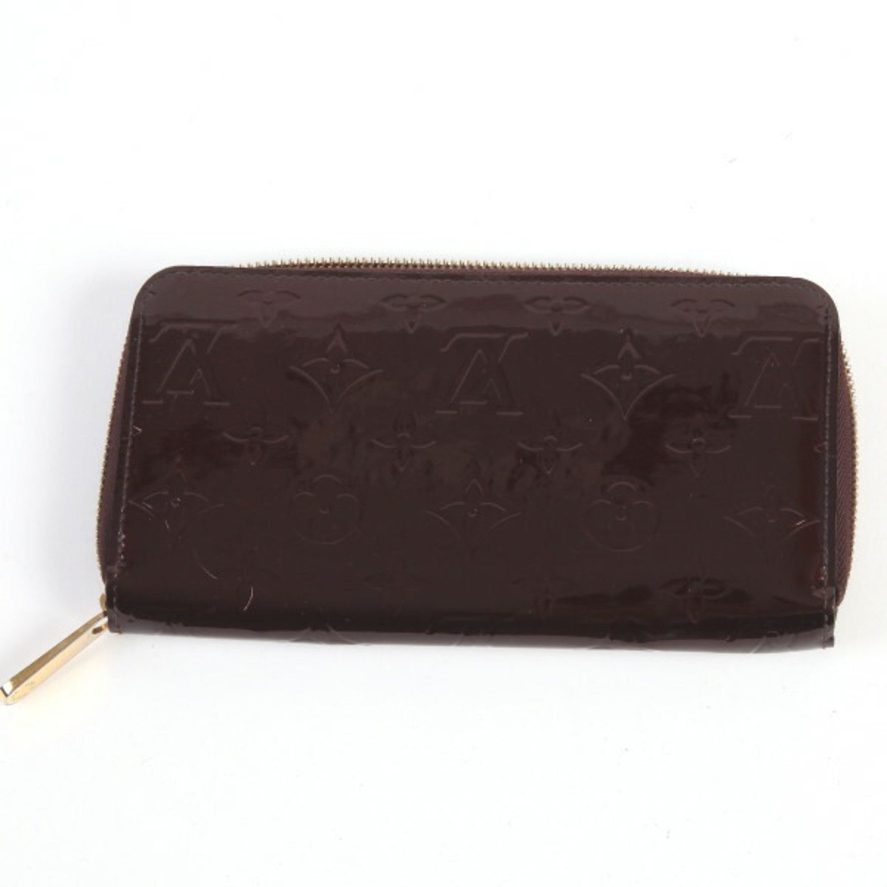 Louis Vuitton Round Zipper Vernis Zippy Wallet Amaranto Long LV