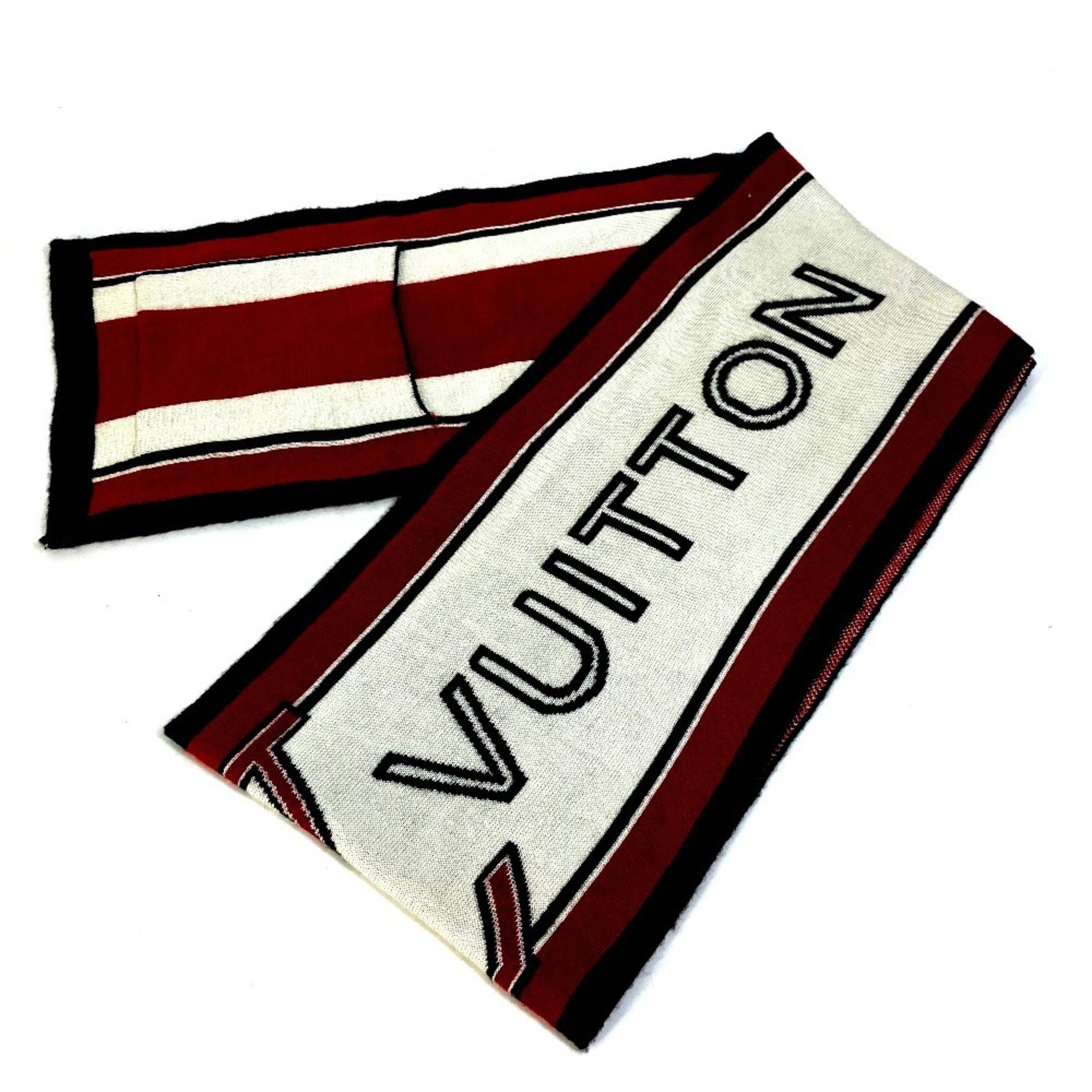 Louis Vuitton Logo Scarf Wool Red