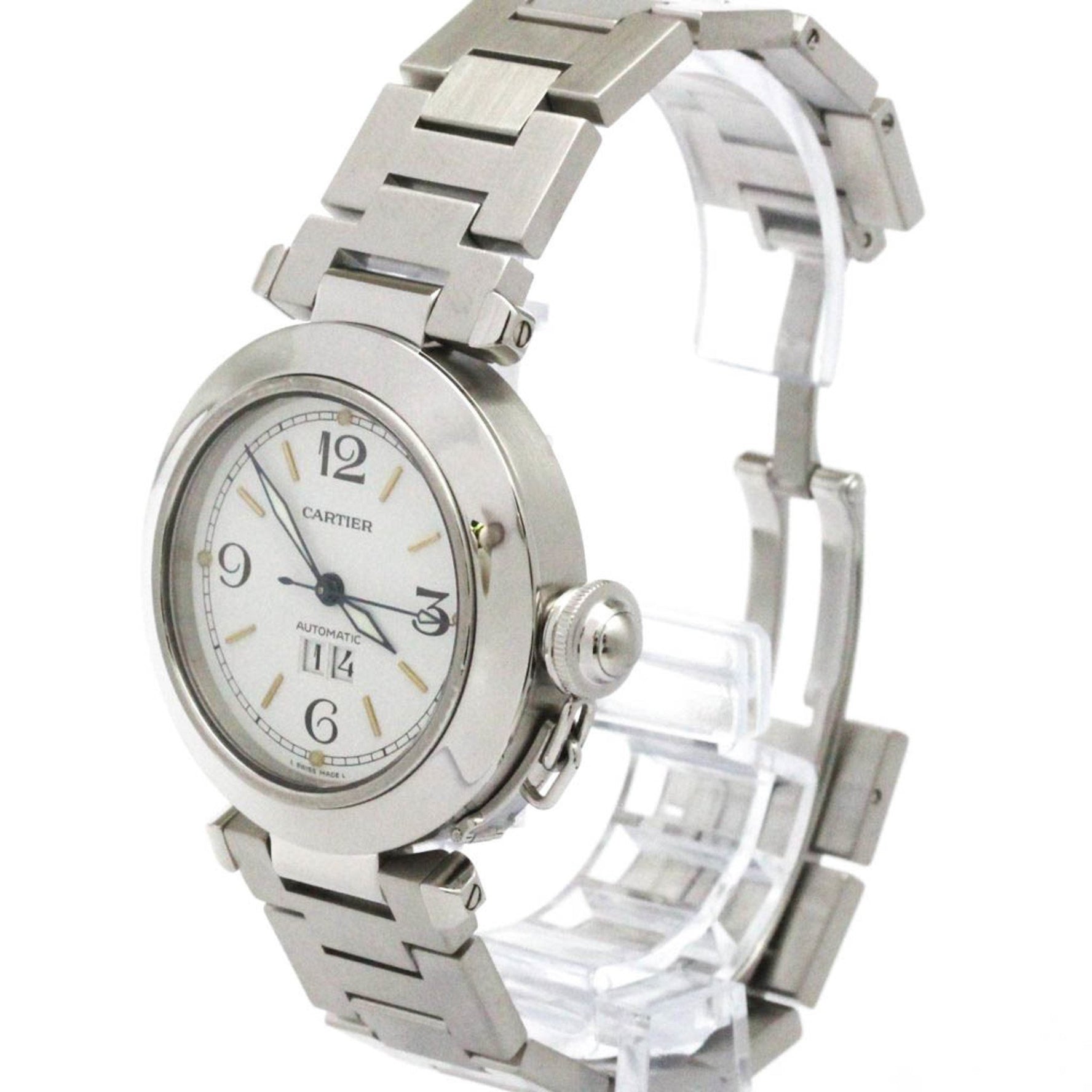 CARTIER Pasha C Big Date Steel Automatic Watch Polished