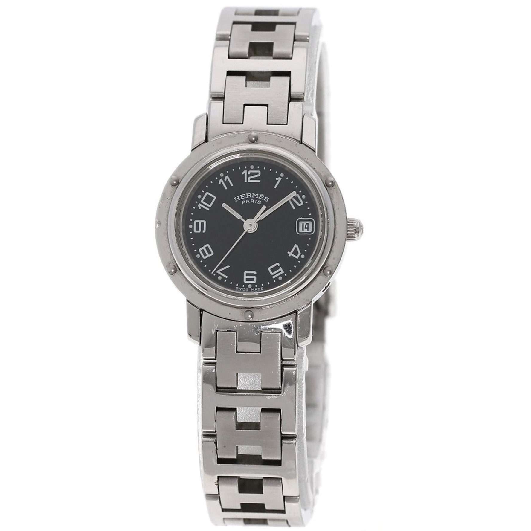 Hermes Clipper Watch Stainless Steel SS Ladies