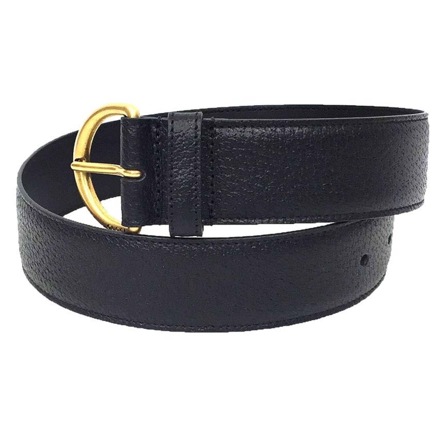 GUCCI Leather Belt Gold Size 70/28