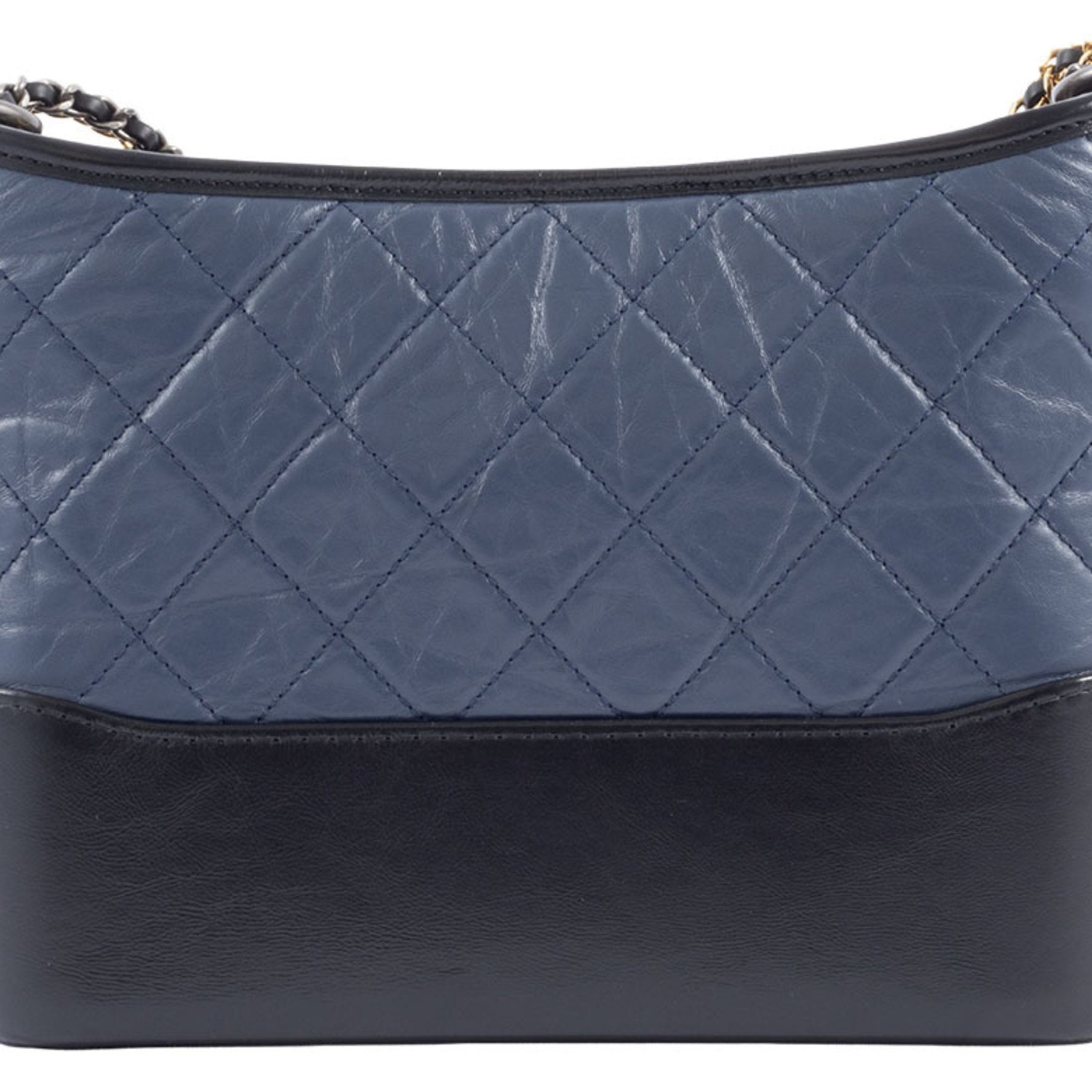 CHANEL Gabrielle Shoulder Bag Matelasse de Hobo Calfskin Navy | Black