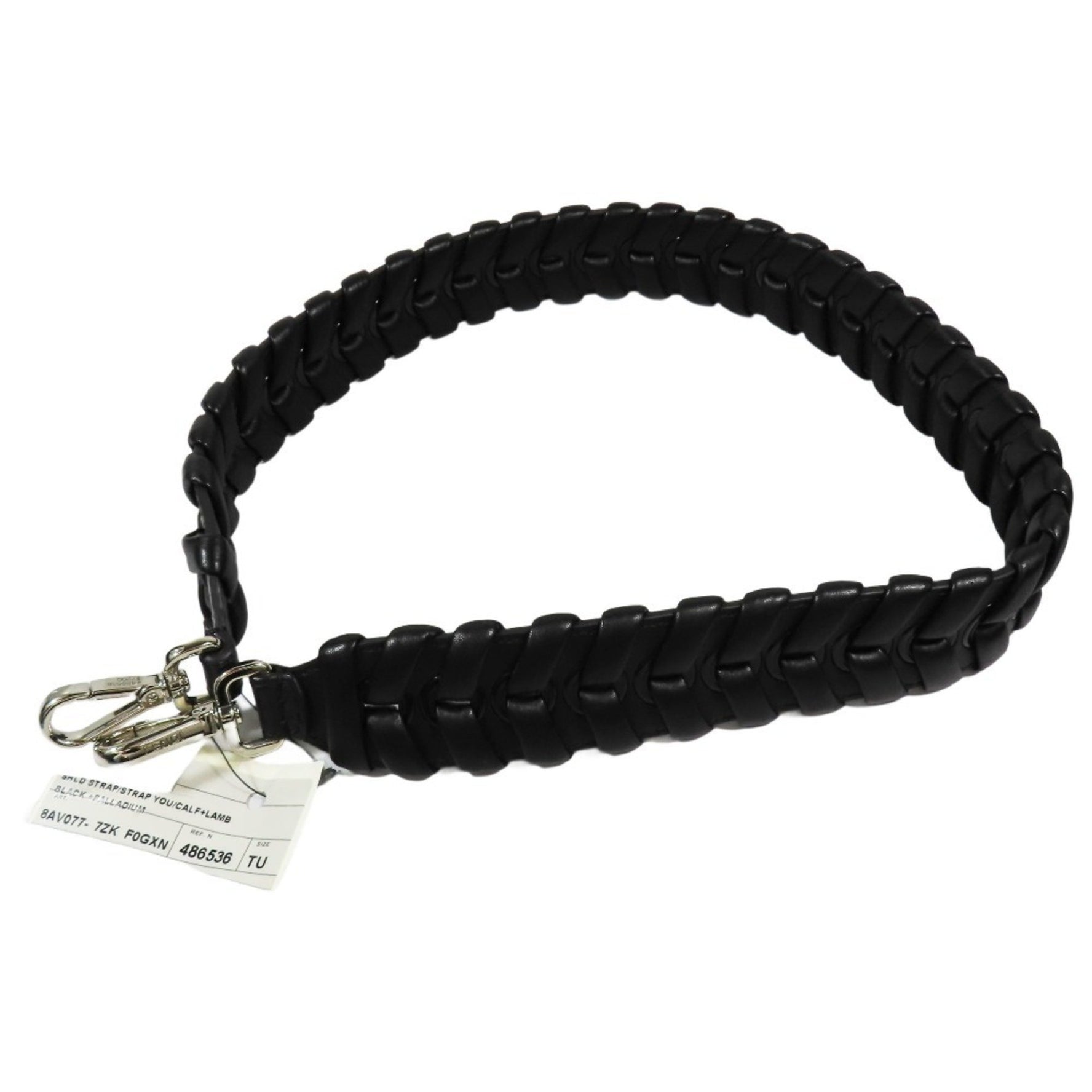 FENDI STRAP YOU Shoulder Strap for Bags Accessories Leather Logo Silver