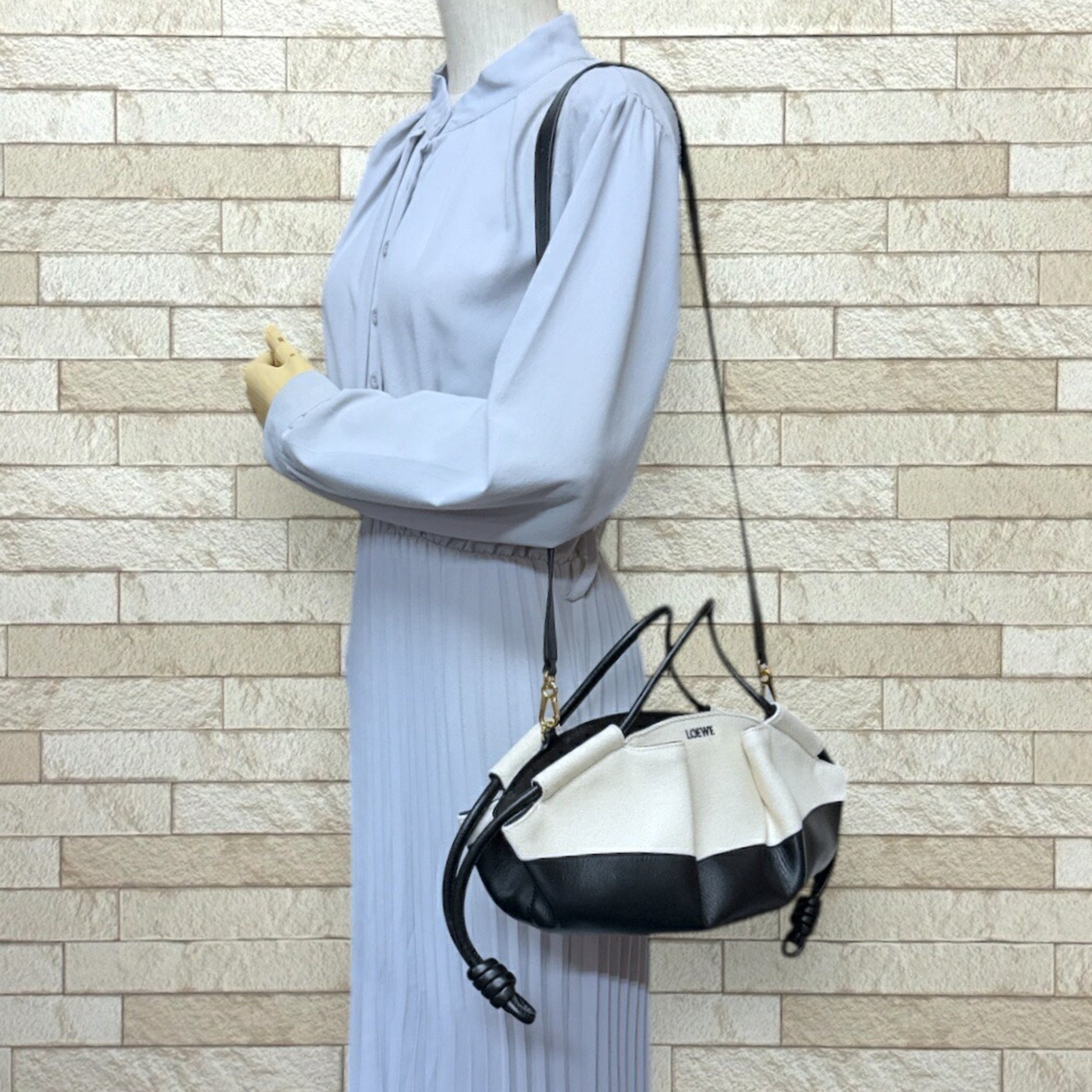 LOEWE Paseo Bag Small Shoulder Leather Beige