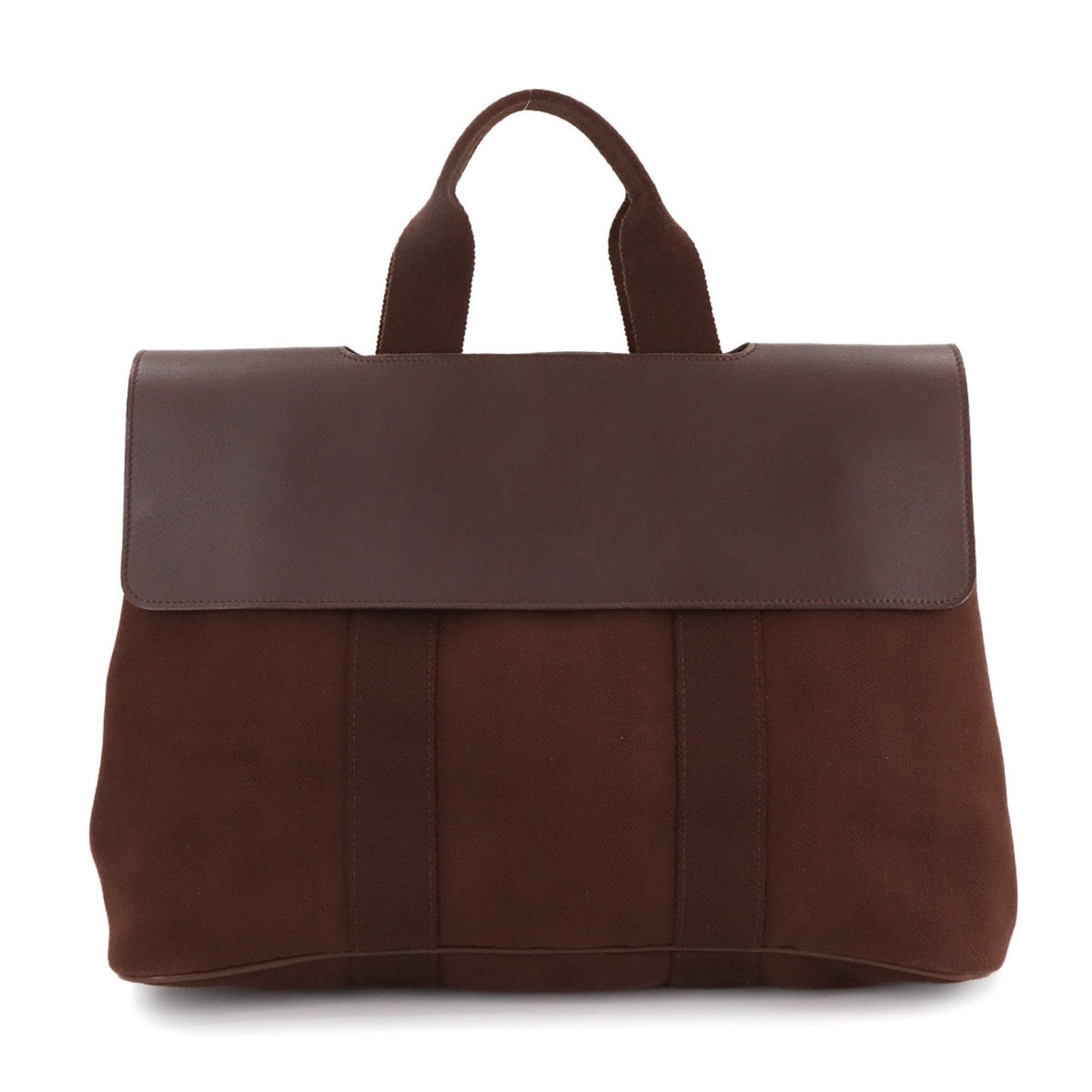 Hermes Hermès Valparaiso MM handbag in toile chevron leather with Havana silver hardware.