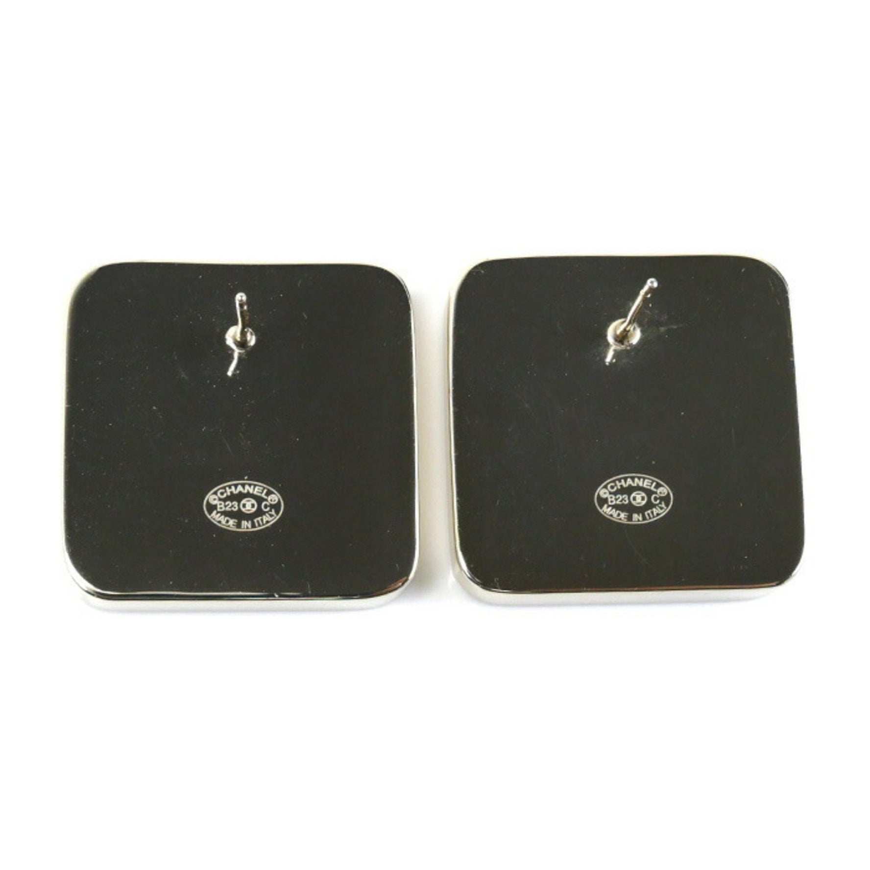 CHANEL Metal Coco Mark Square Earrings