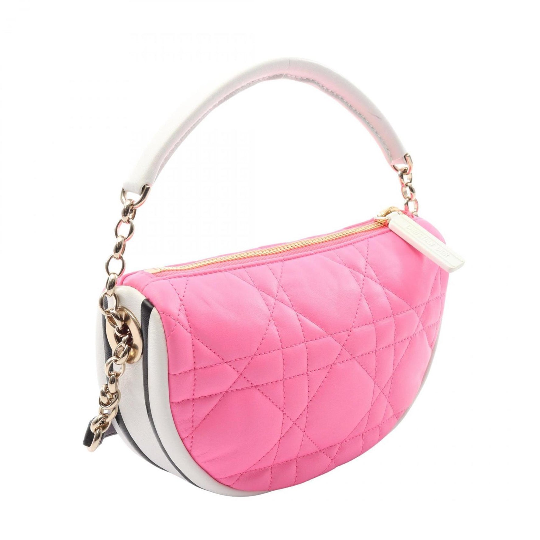 Christian Dior Dior VIBE Small Hobo Cannage Shoulder Bag, Leather, Pink, White, Black