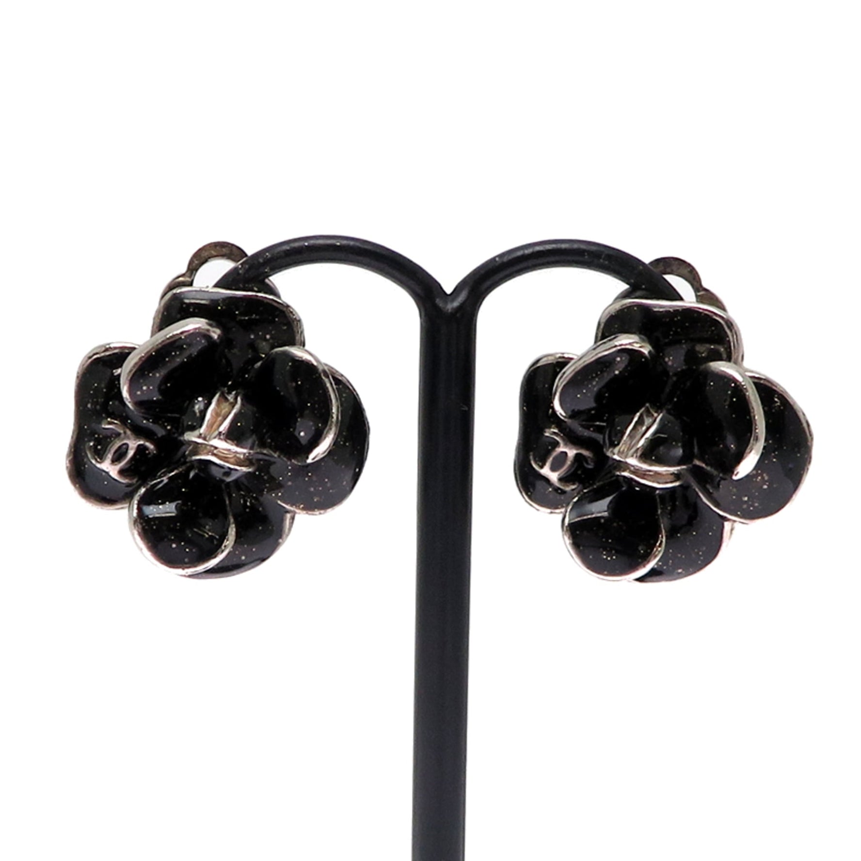 Chanel Camellia Metal Earrings