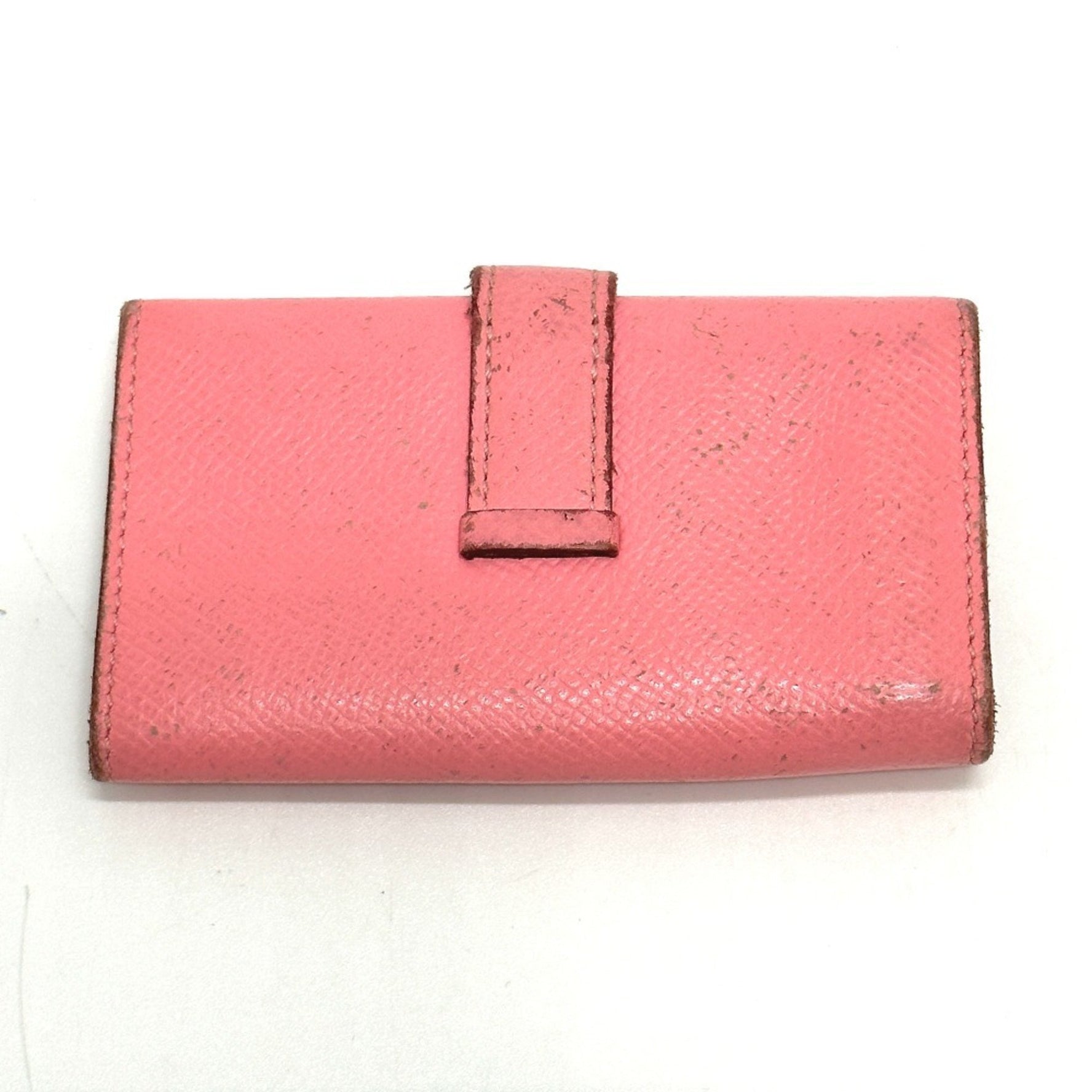 HERMES Bearn key case with H hardware, Epsom leather, rose confetti