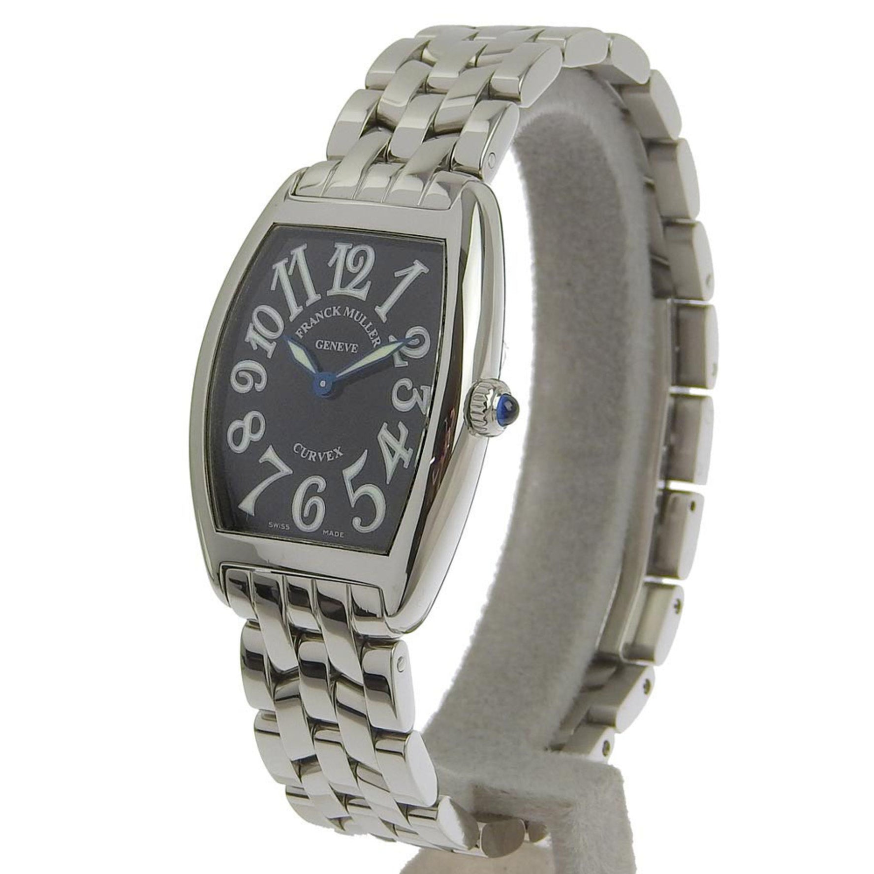 FRANCK MULLER Franck Muller Tonneau curvex 1752QZ stainless steel quartz analog display ladies black dial watch