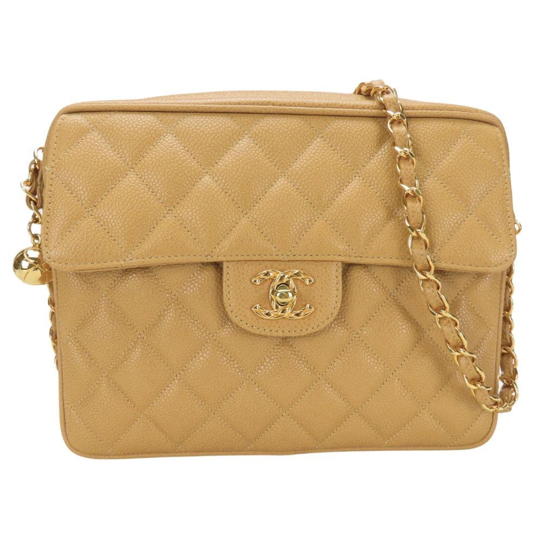 Chanel Shoulder Bag Matelasse Caviar Skin Coco Mark