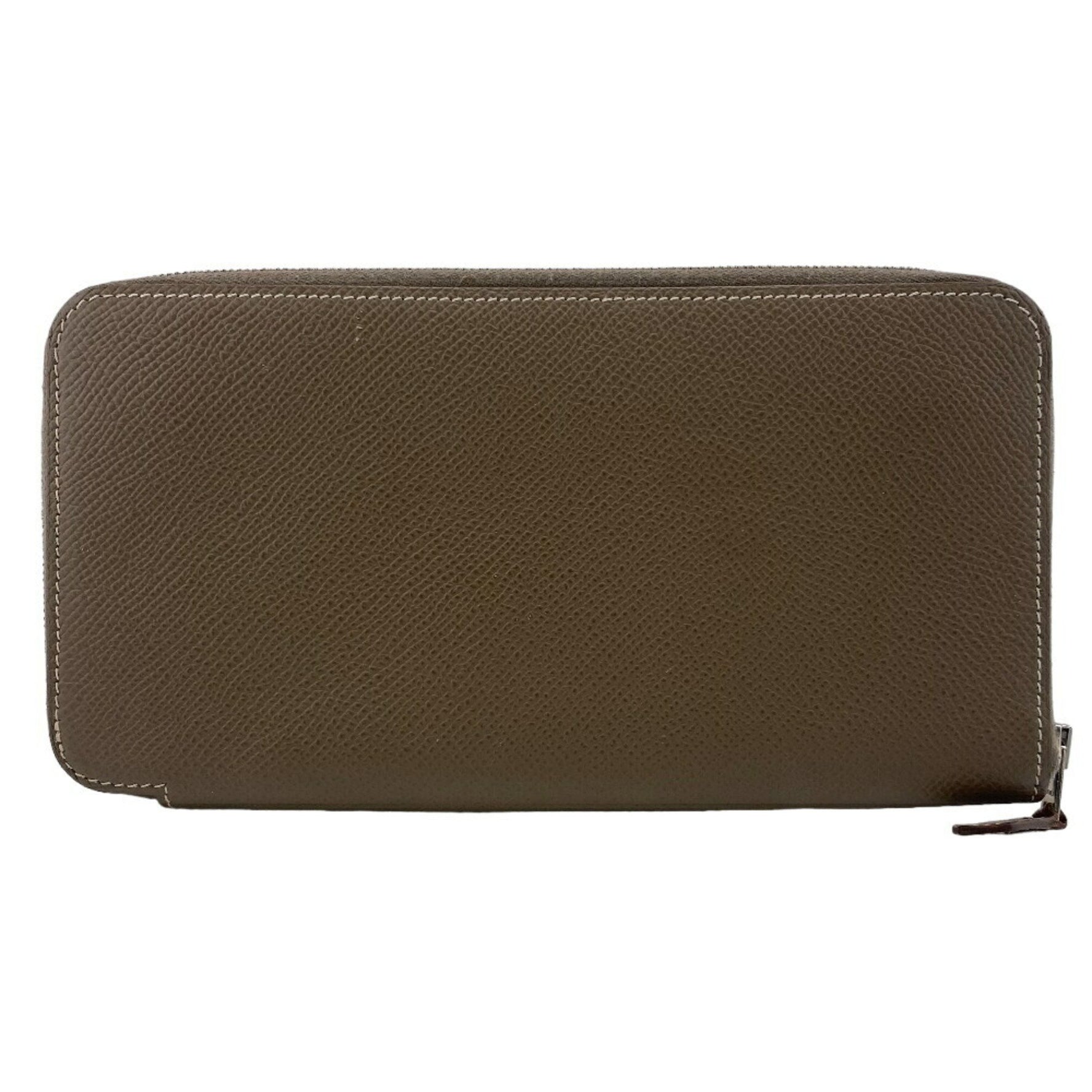 HERMES Azap Long Silkin Round Veau Epso Wallet Unisex