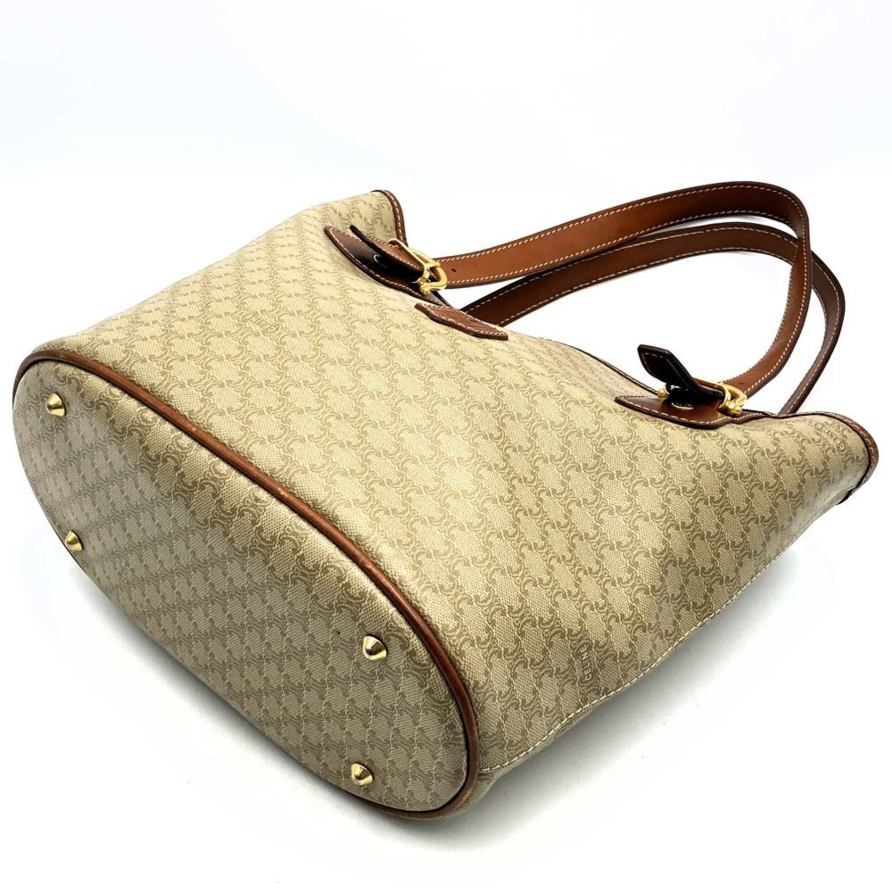 CELINE Macadam Tote Bag Shoulder Bag/Leather