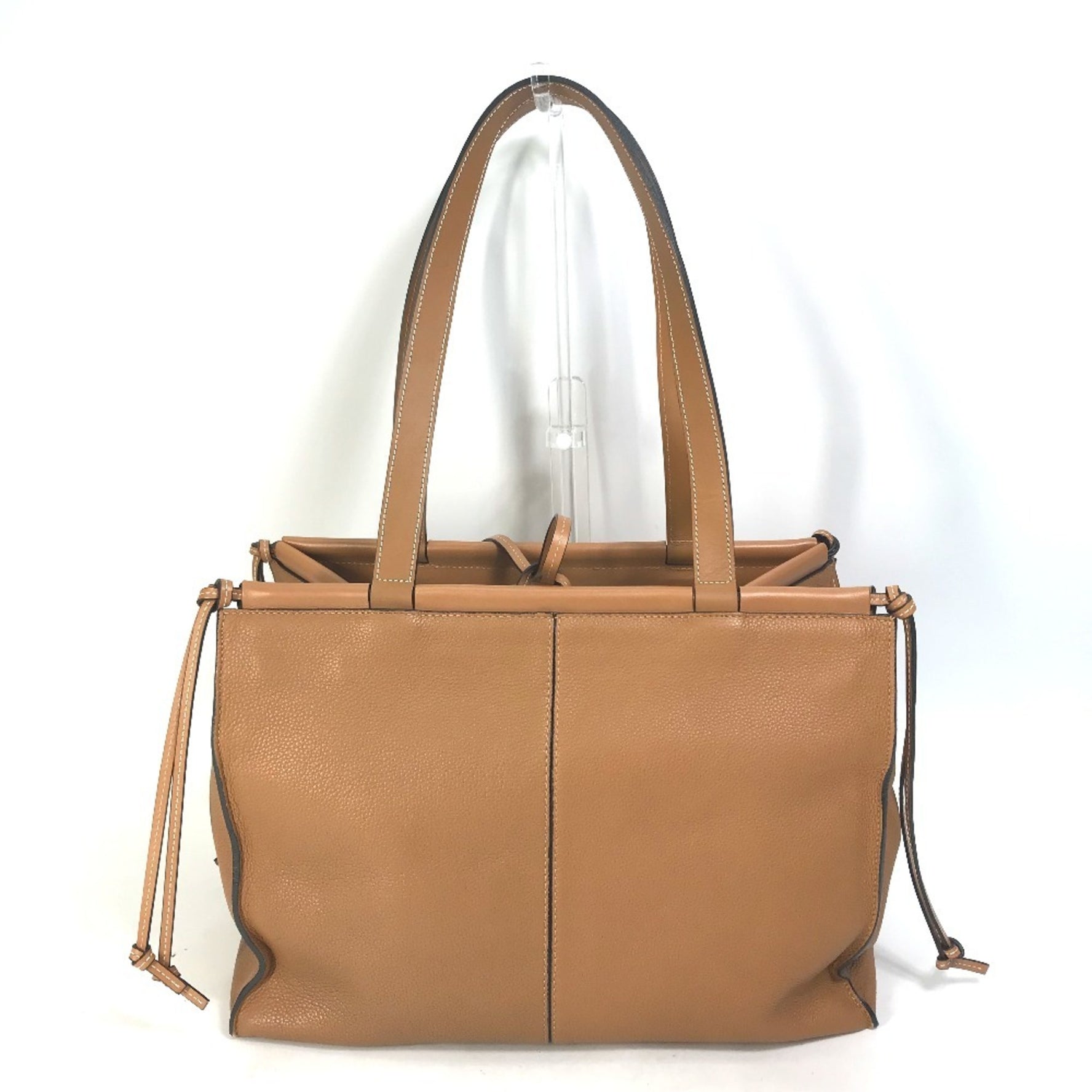 LOEWE Shoulder Bag, Strap, Cushion Tote, Medium, Anagram Tote Leather, Camel, Brown