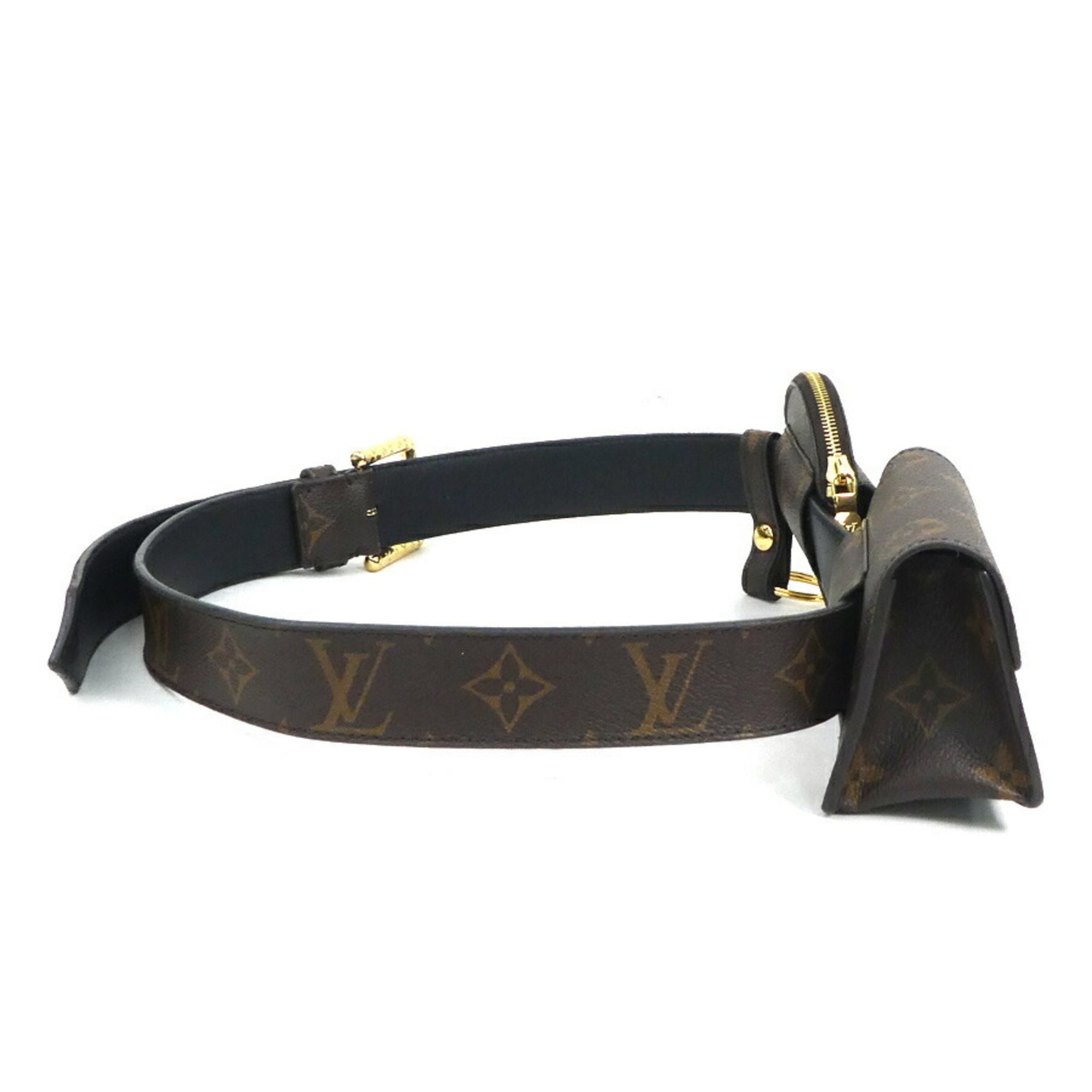 Louis Vuitton Monogram Santur Everyday Multi-Pocket Belt in Canvas, Brown and Gold