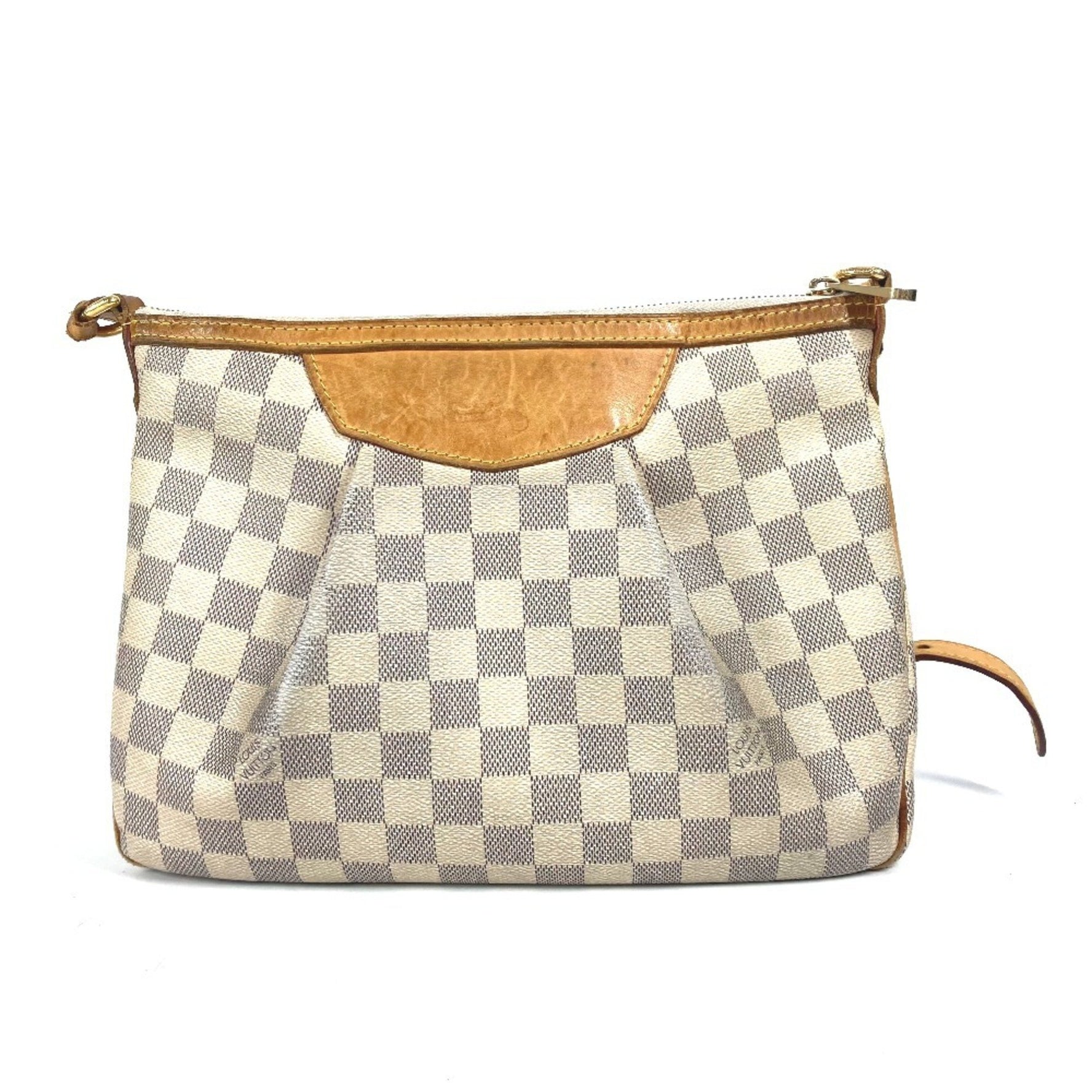 Louis Vuitton Damier Azur Siracusa PM Bag, Crossbody Shoulder Canvas