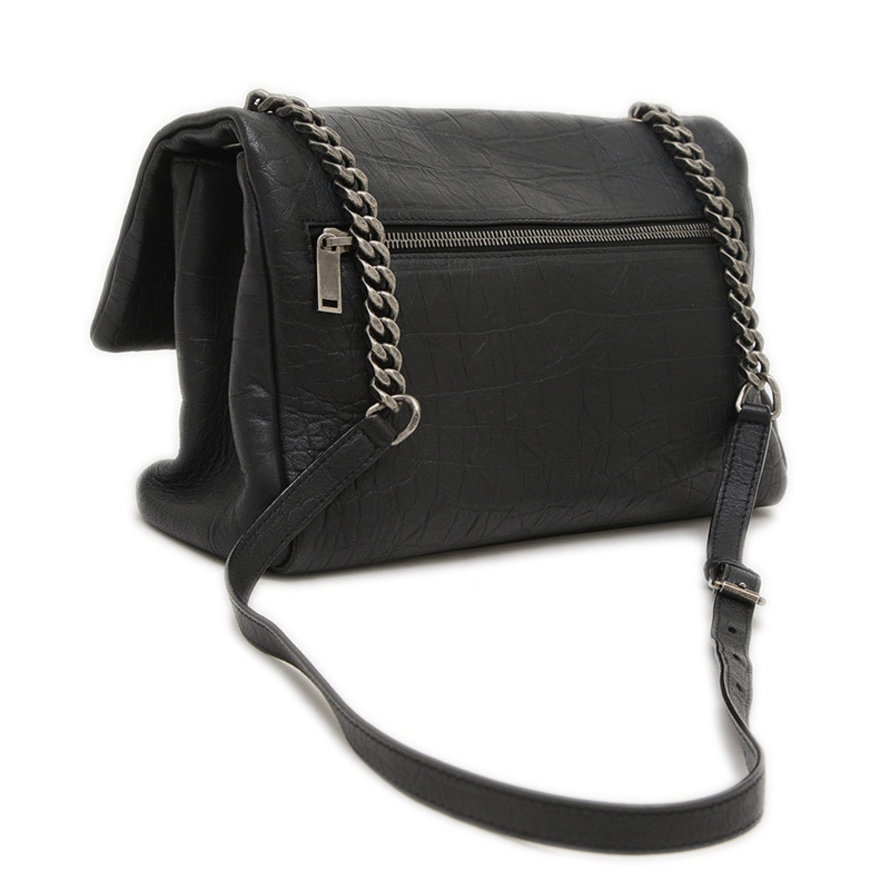 Saint Laurent Paris West Hollywood Shoulder Bag Leather Silver Hardware BP