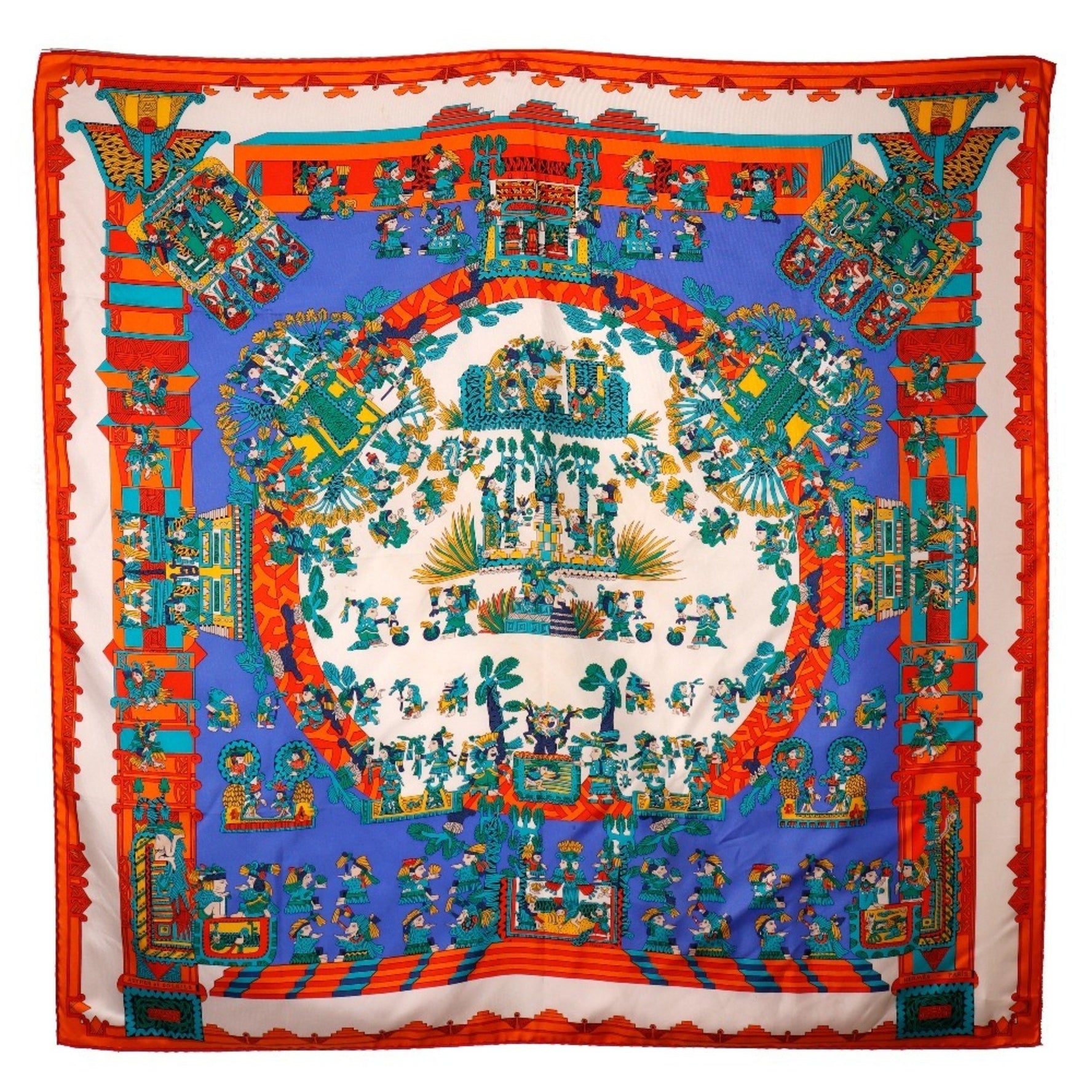 Hermes Carre 90 Scarf Muffler ASTRES et SOLEILS Celestial Bodies and Sun Silk