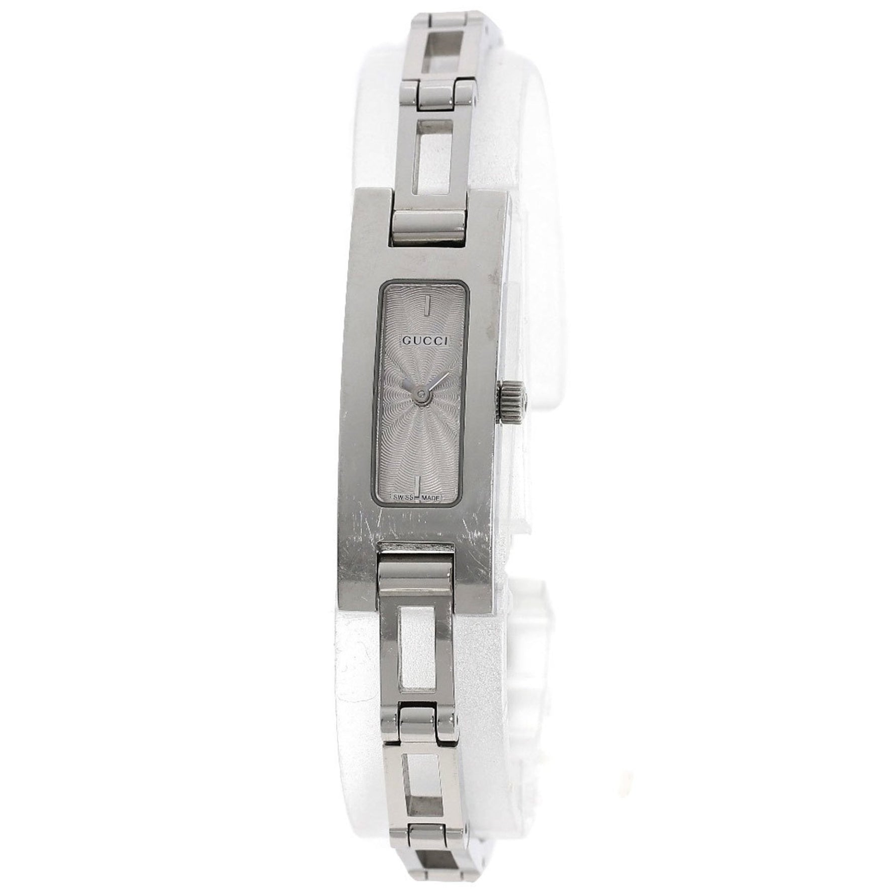 Gucci Square Face Watch Stainless Steel SS Ladies